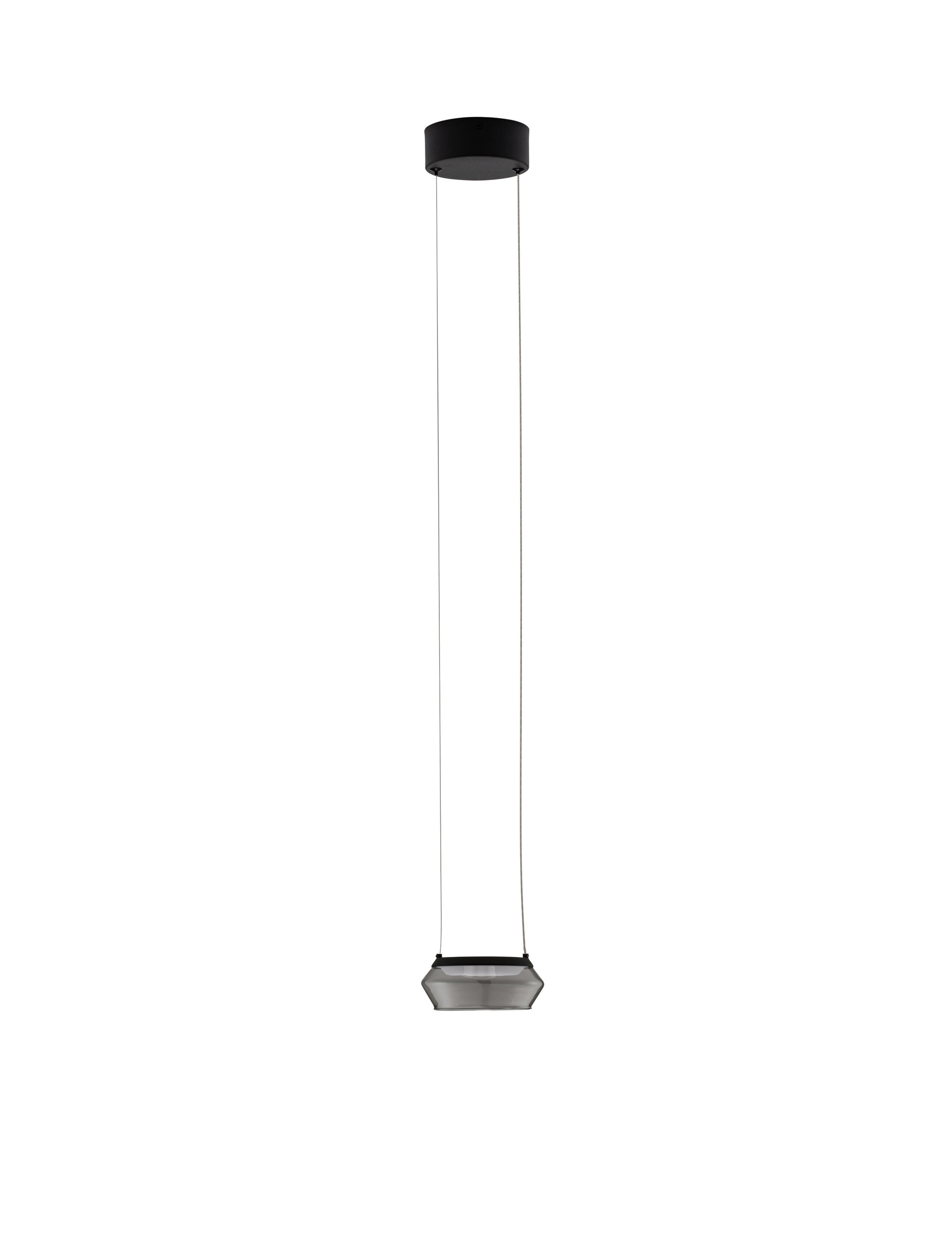 JAILYN | H 160 D 14 cm | 8 W | 3000 K | 320 lm | IP20 | Black/Smokey | Glass/Aluminum