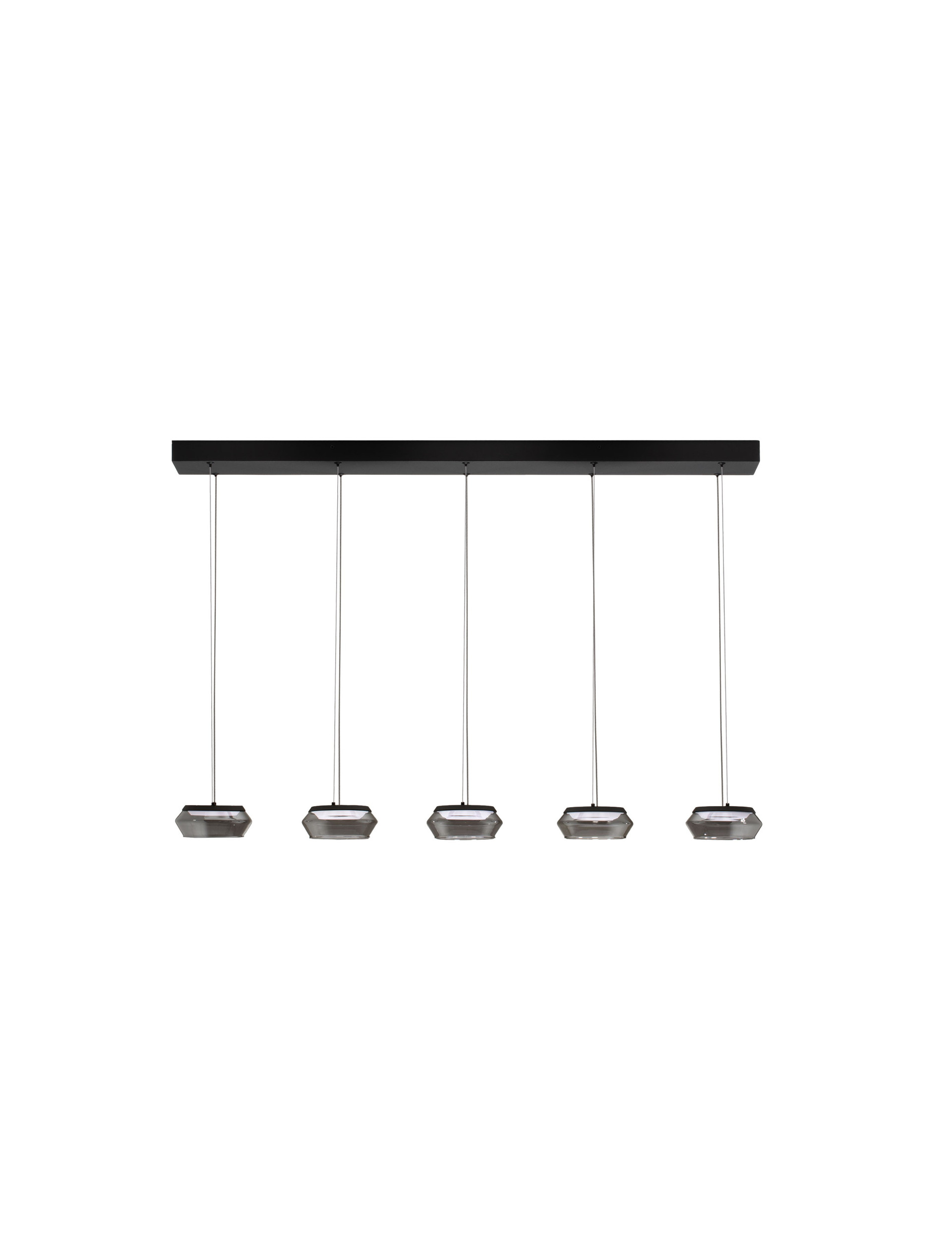 JAILYN | L 108 W 14 H 160 cm | 40 W | 3000 K | 1600 lm | IP20 | Black/Smokey | Glass/Aluminum