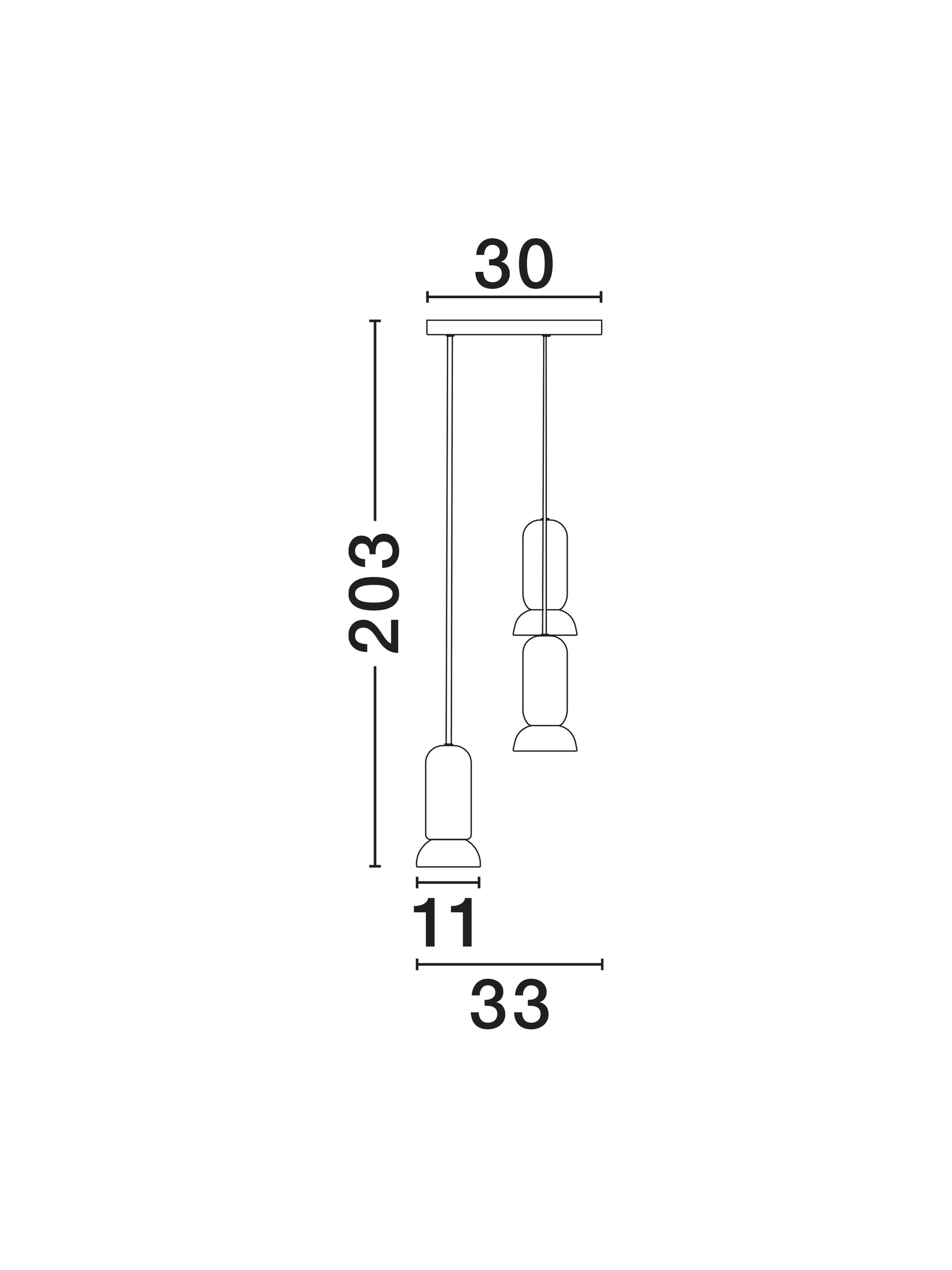PARLO | H 203 D 33 cm | 30 W | IP20 | Nero | Acciaio/Ceramica