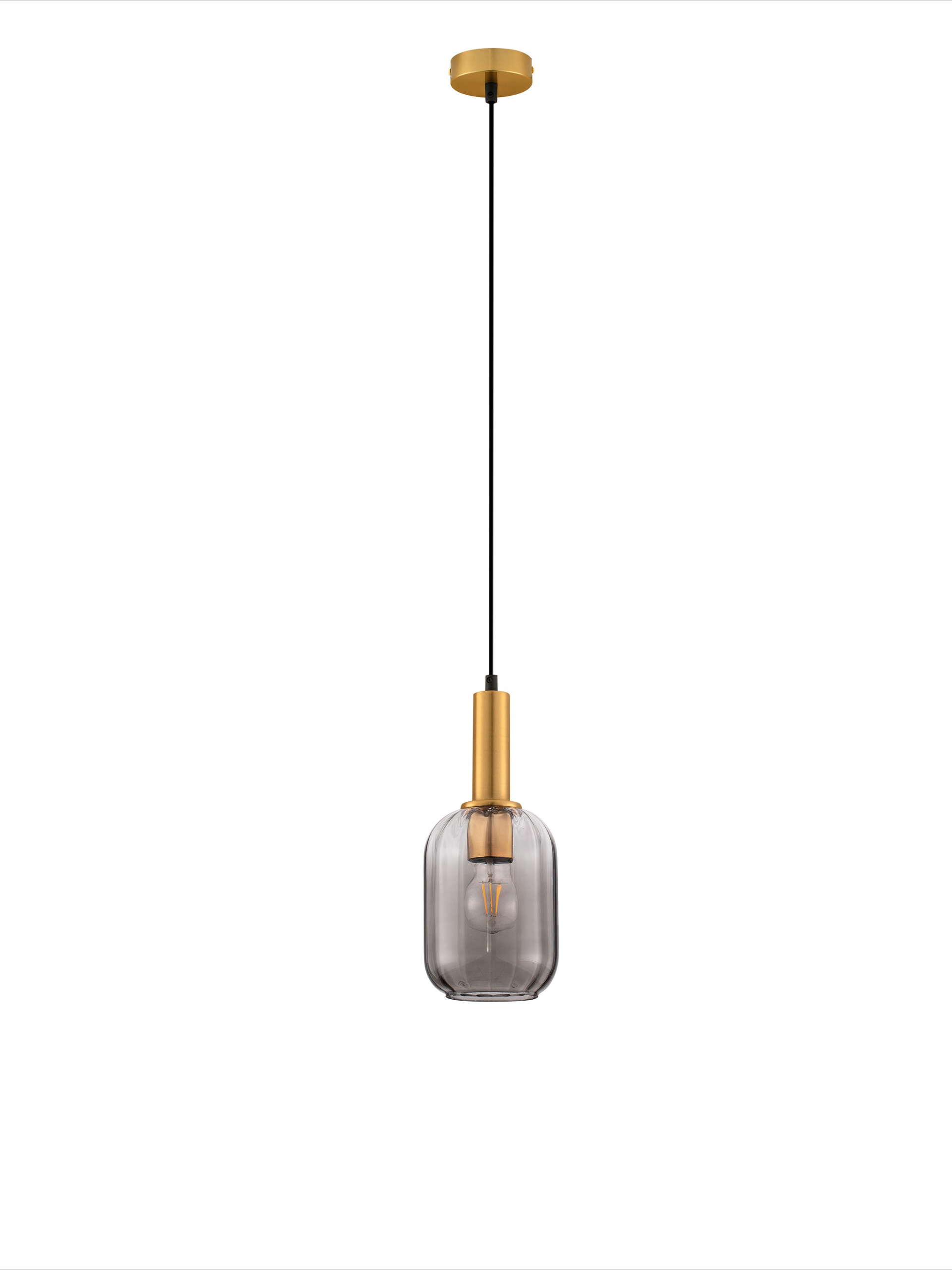 MAHO | H 150 D 14 cm | 12 W | IP20 | Brass/Smokey | Glass/Metal