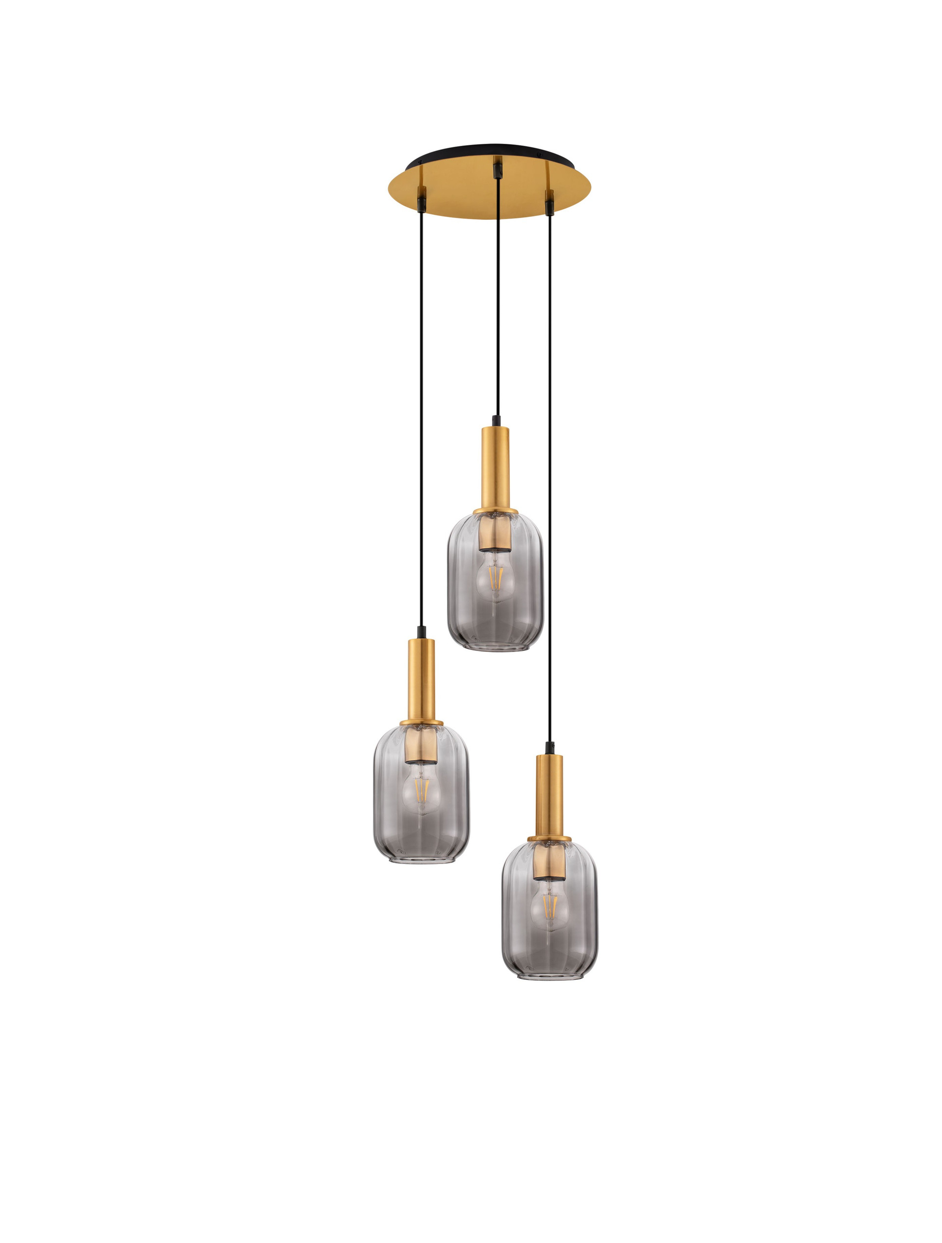 MAHO | H 150 D 36 cm | 36 W | IP20 | Brass/Smokey | Glass/Metal