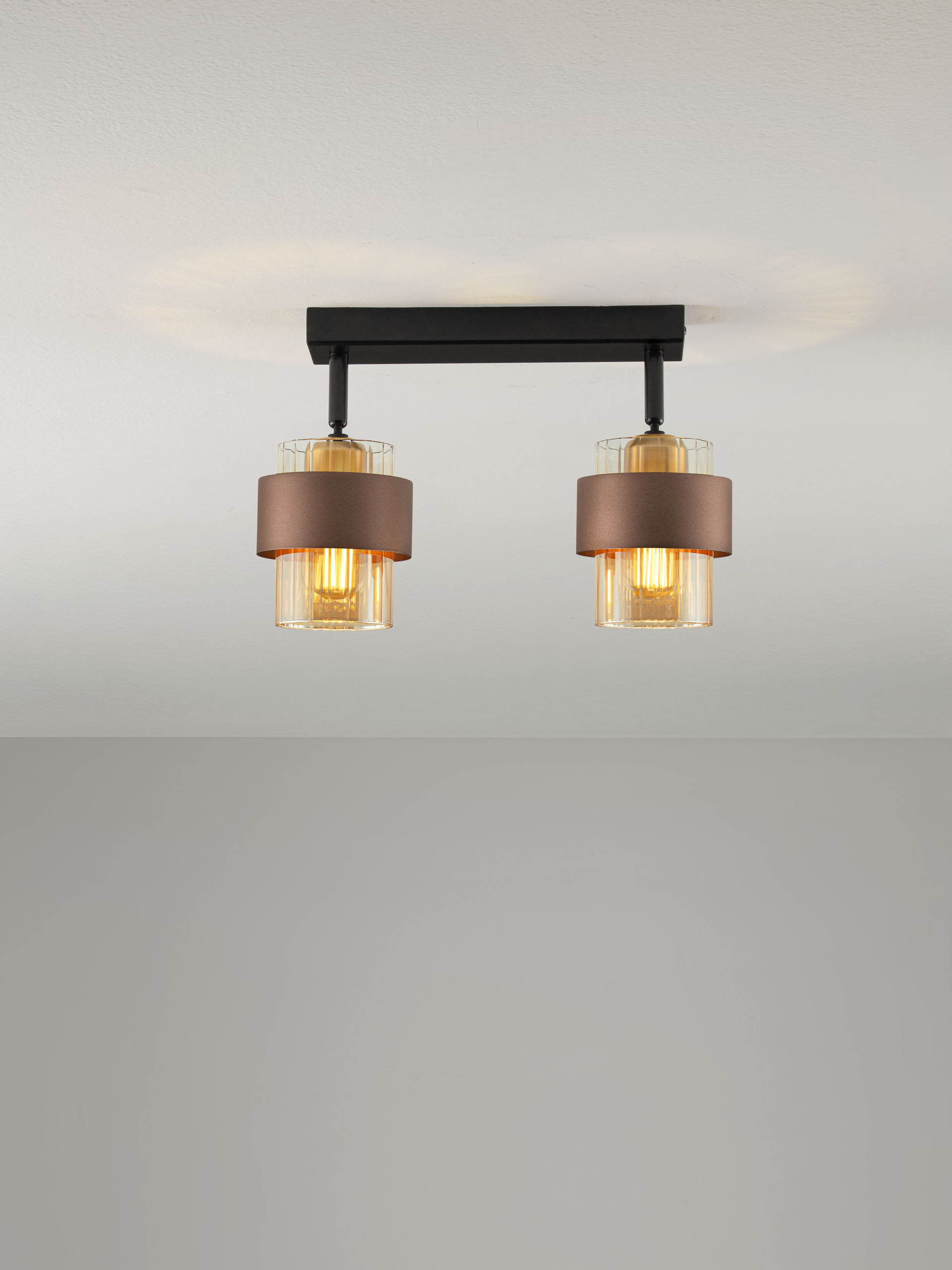 SERENA | L 45 W 10 H 19 cm | 24 W | IP20 | Amber/Coffee | Glass/Metal