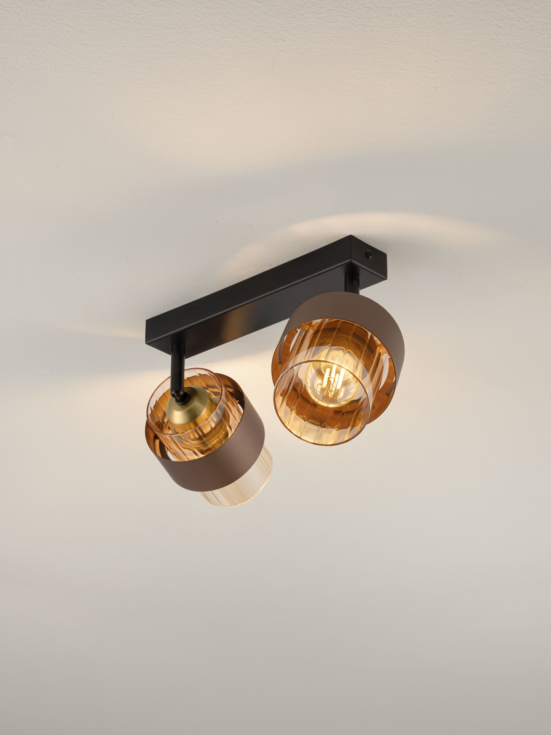 SERENA | L 45 W 10 H 19 cm | 24 W | IP20 | Amber/Coffee | Glass/Metal