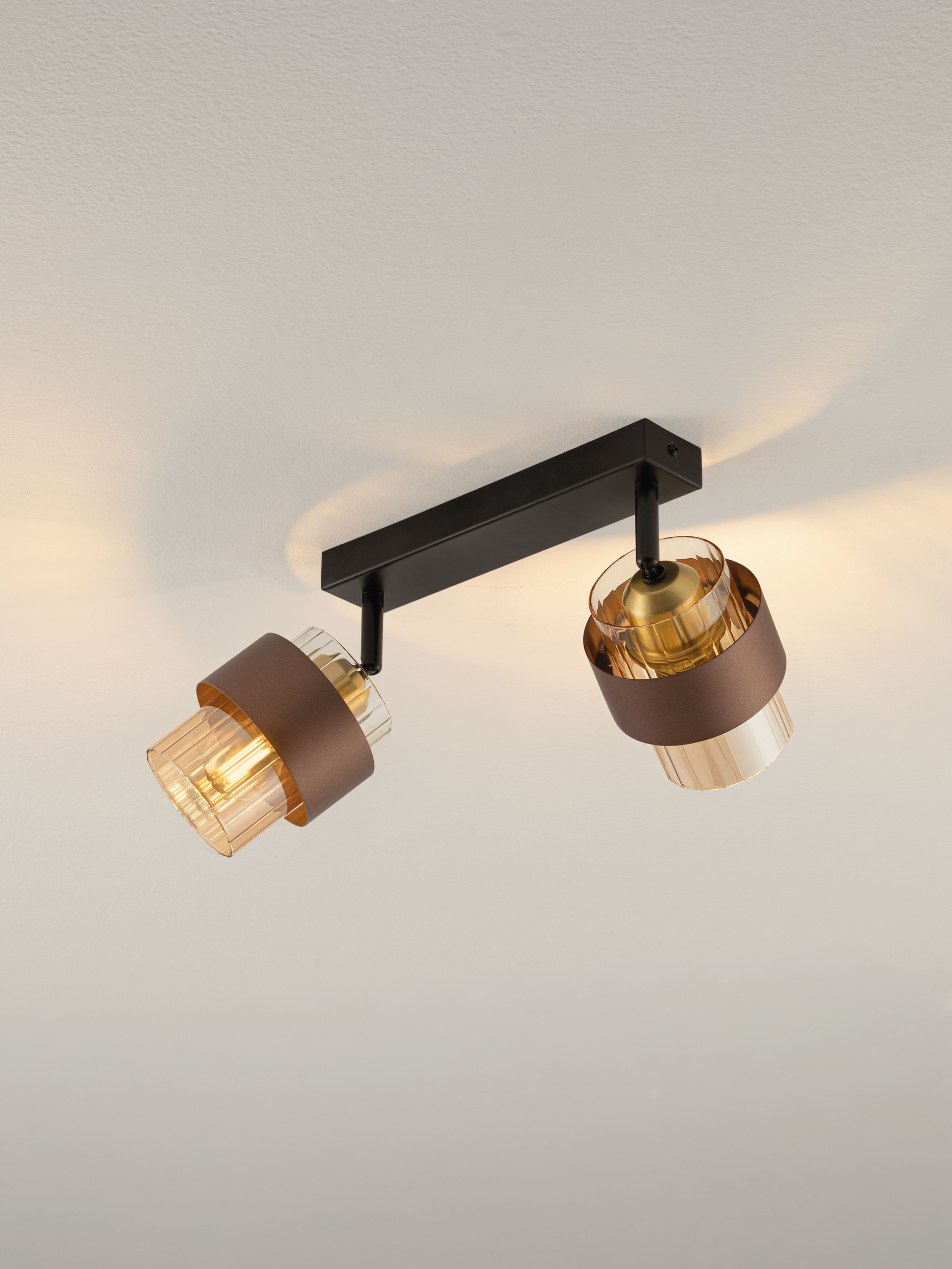 SERENA | L 45 W 10 H 19 cm | 24 W | IP20 | Amber/Coffee | Glass/Metal