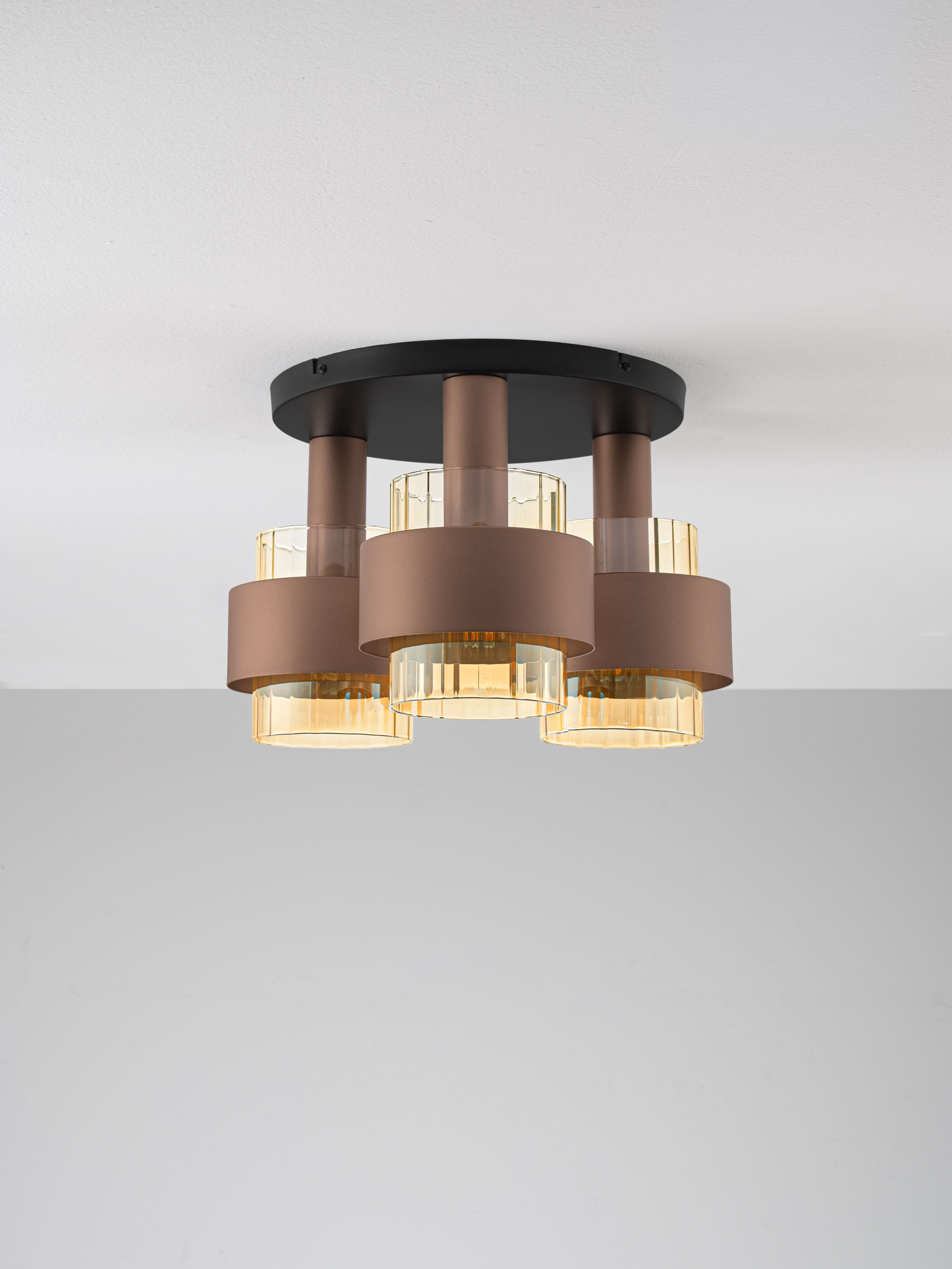 SERENA | H 28.5 D 46.5 cm | 36 W | IP20 | Amber/Coffee | Glass/Metal