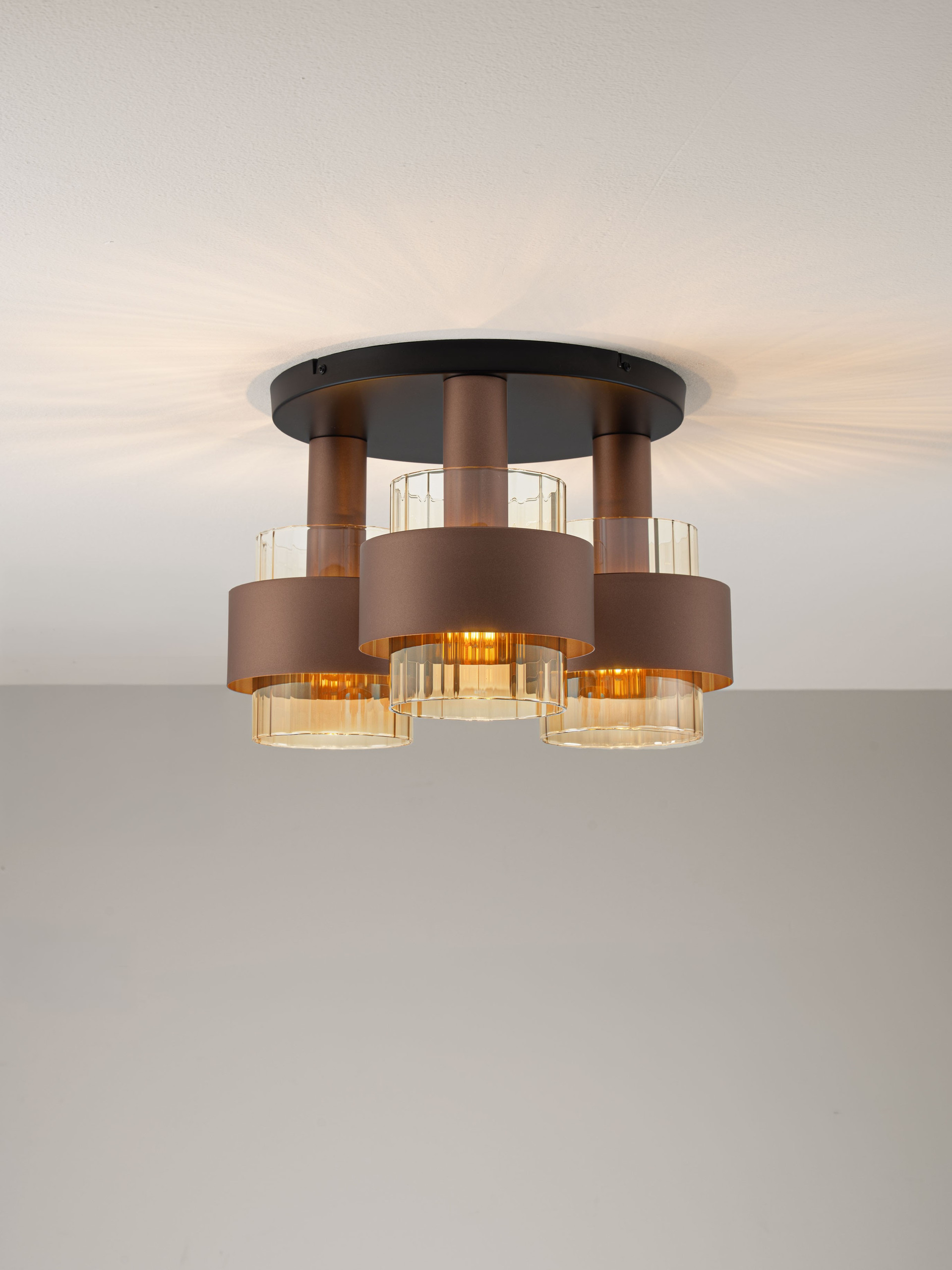 SERENA | H 28.5 D 46.5 cm | 36 W | IP20 | Amber/Coffee | Glass/Metal