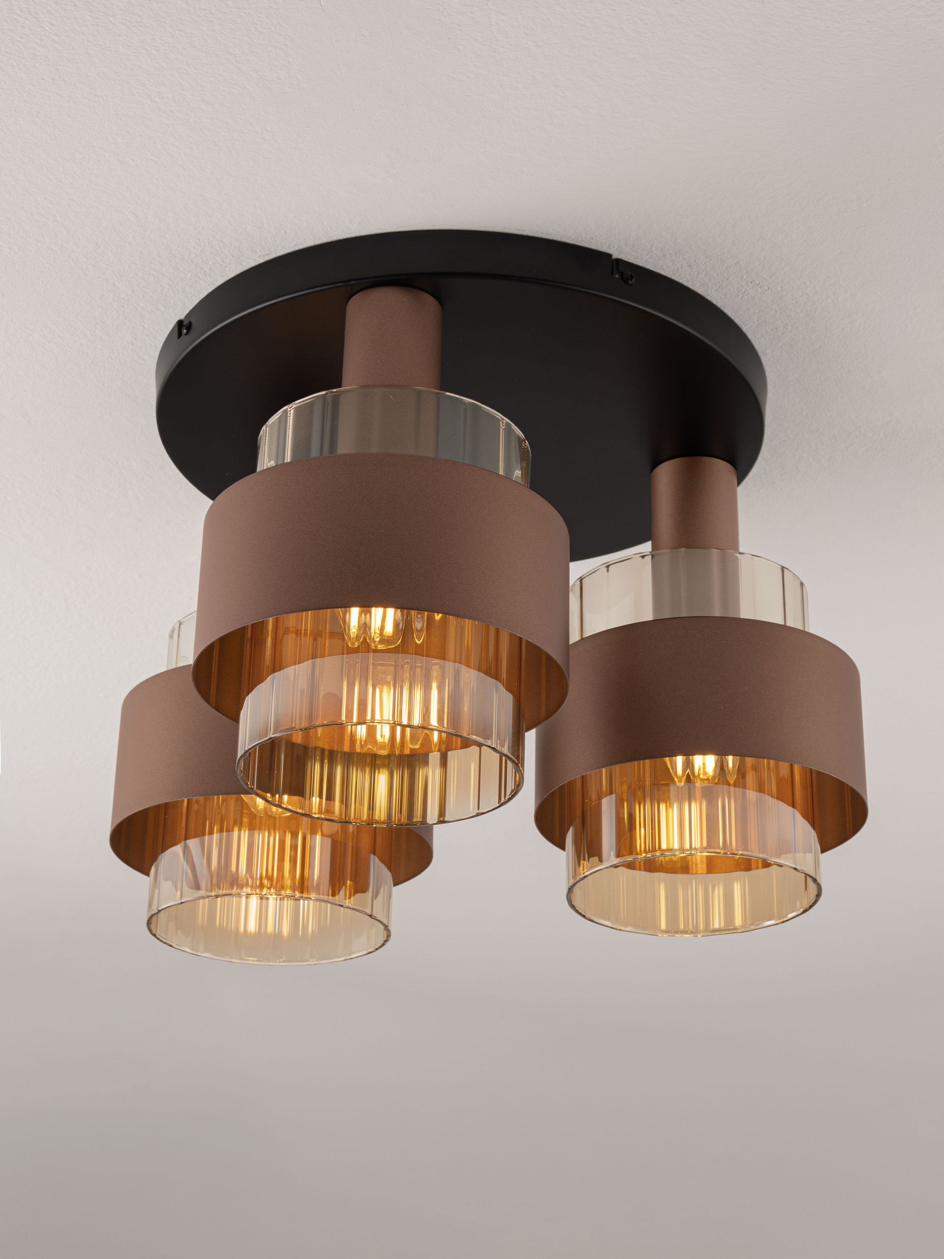 SERENA | H 28.5 D 46.5 cm | 36 W | IP20 | Amber/Coffee | Glass/Metal