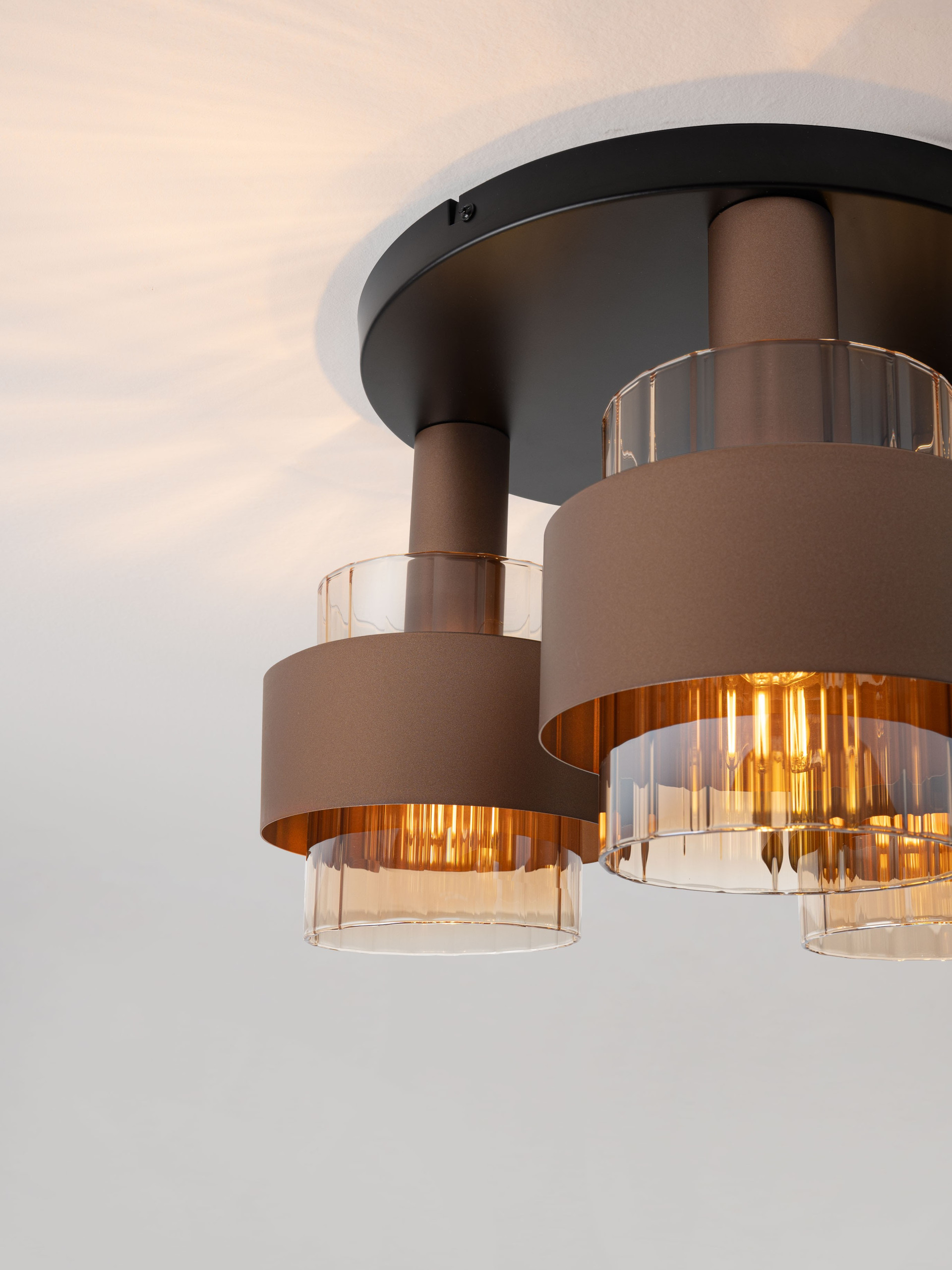 SERENA | H 28.5 D 46.5 cm | 36 W | IP20 | Amber/Coffee | Glass/Metal