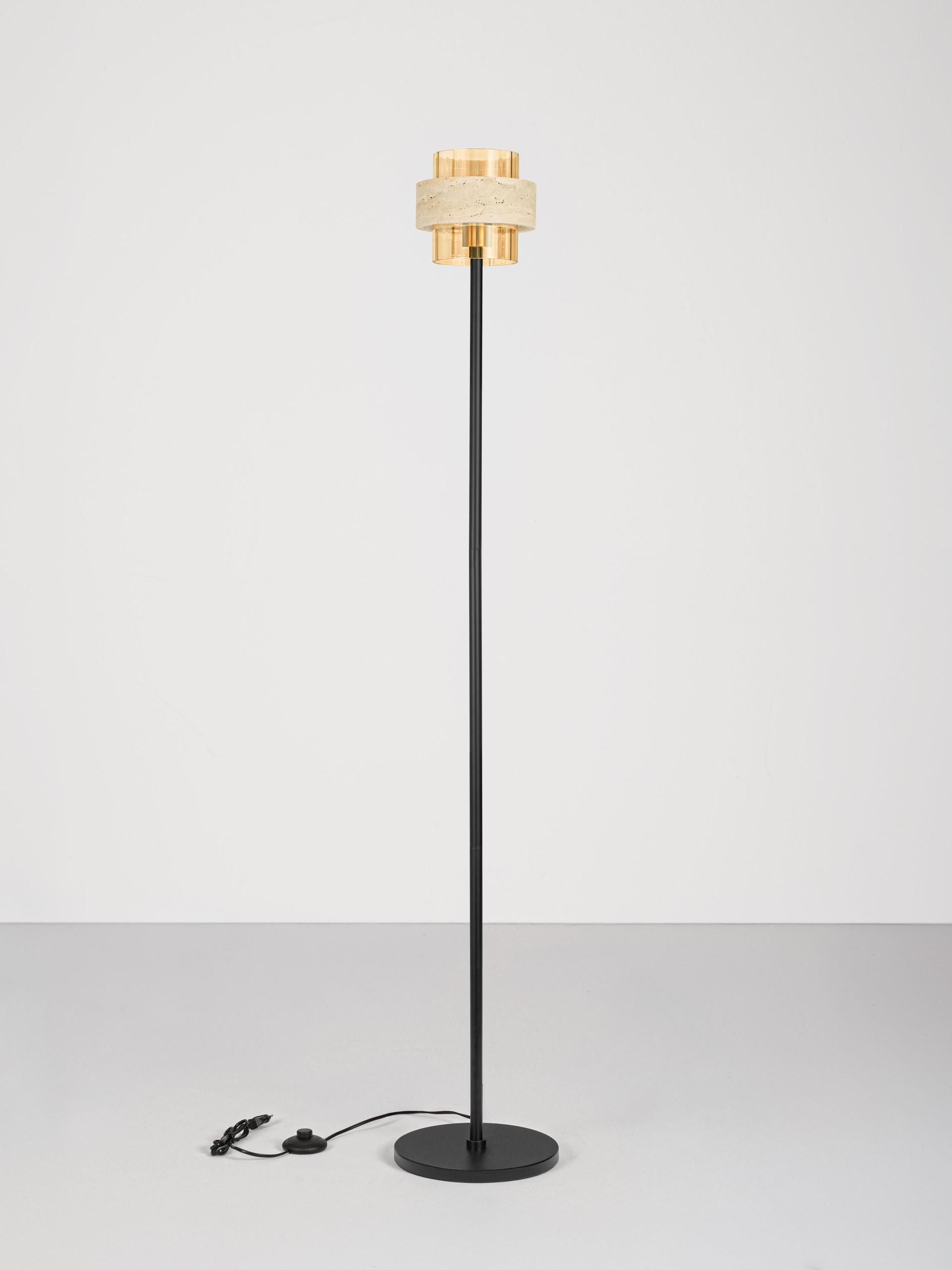 MELONY | H 152 D 25 cm | 12 W | IP20 | Amber/Beige | Glass/Travertine