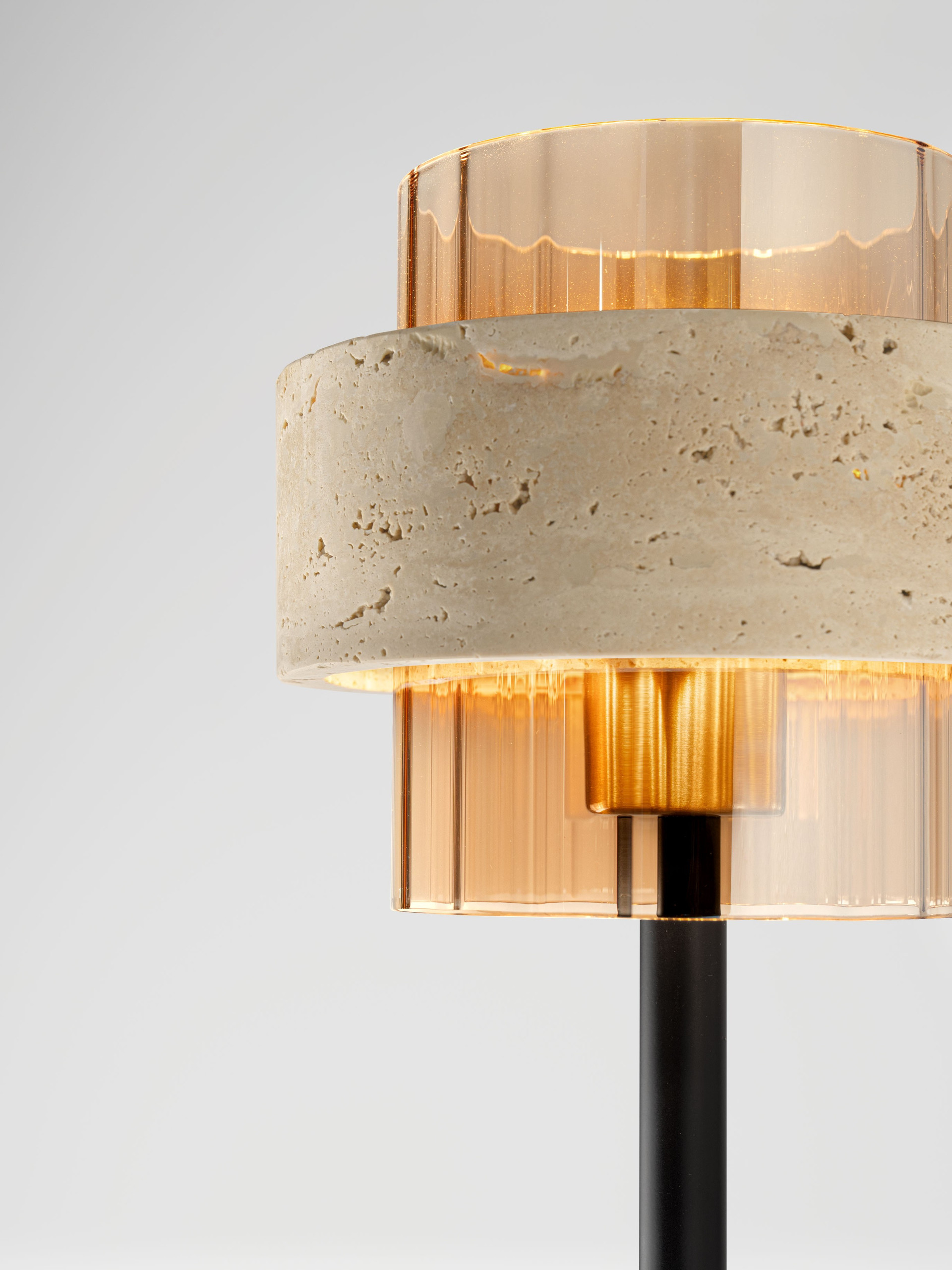 MELONY | H 152 D 25 cm | 12 W | IP20 | Amber/Beige | Glass/Travertine