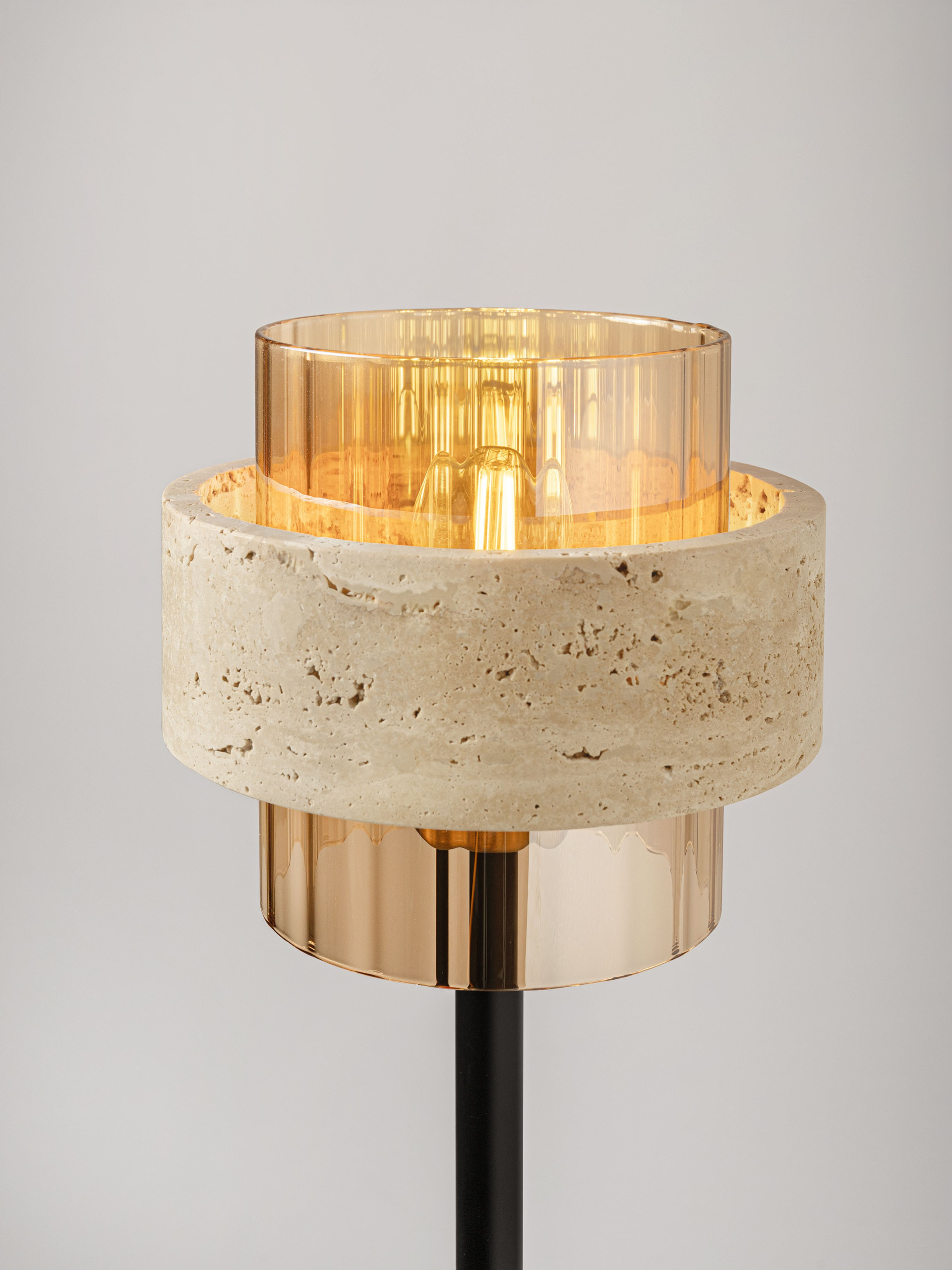 MELONY | H 152 D 25 cm | 12 W | IP20 | Amber/Beige | Glass/Travertine