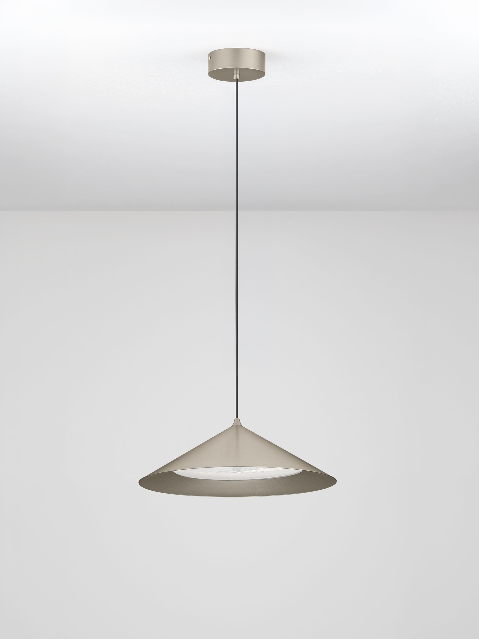 DARIO | H 150 D 40 cm | 21 W | 3000 K | 1667 lm | IP20 | Grigio Argento | Vetro/Metallo