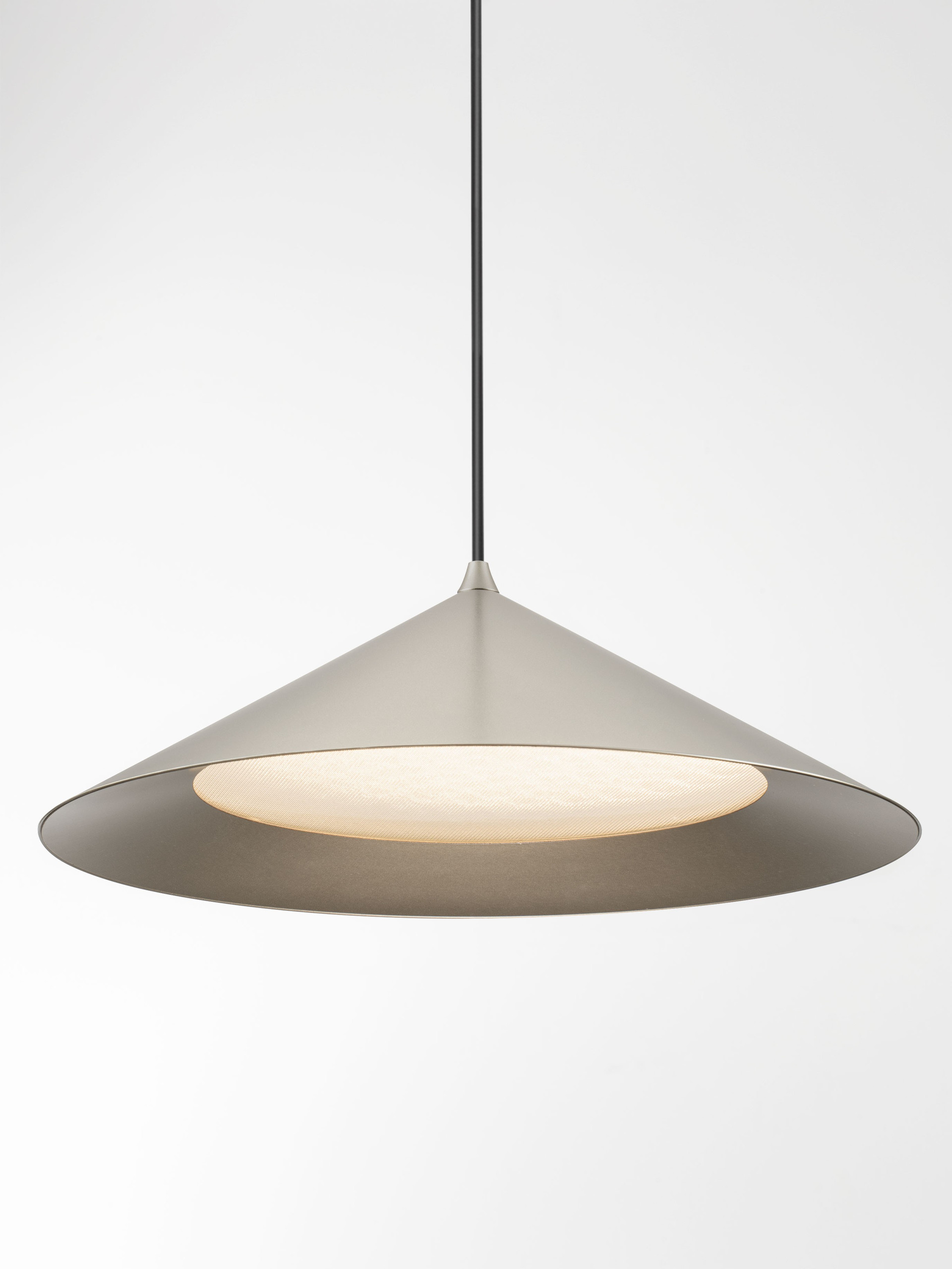 DARIO | H 150 D 40 cm | 21 W | 3000 K | 1667 lm | IP20 | Grigio Argento | Vetro/Metallo