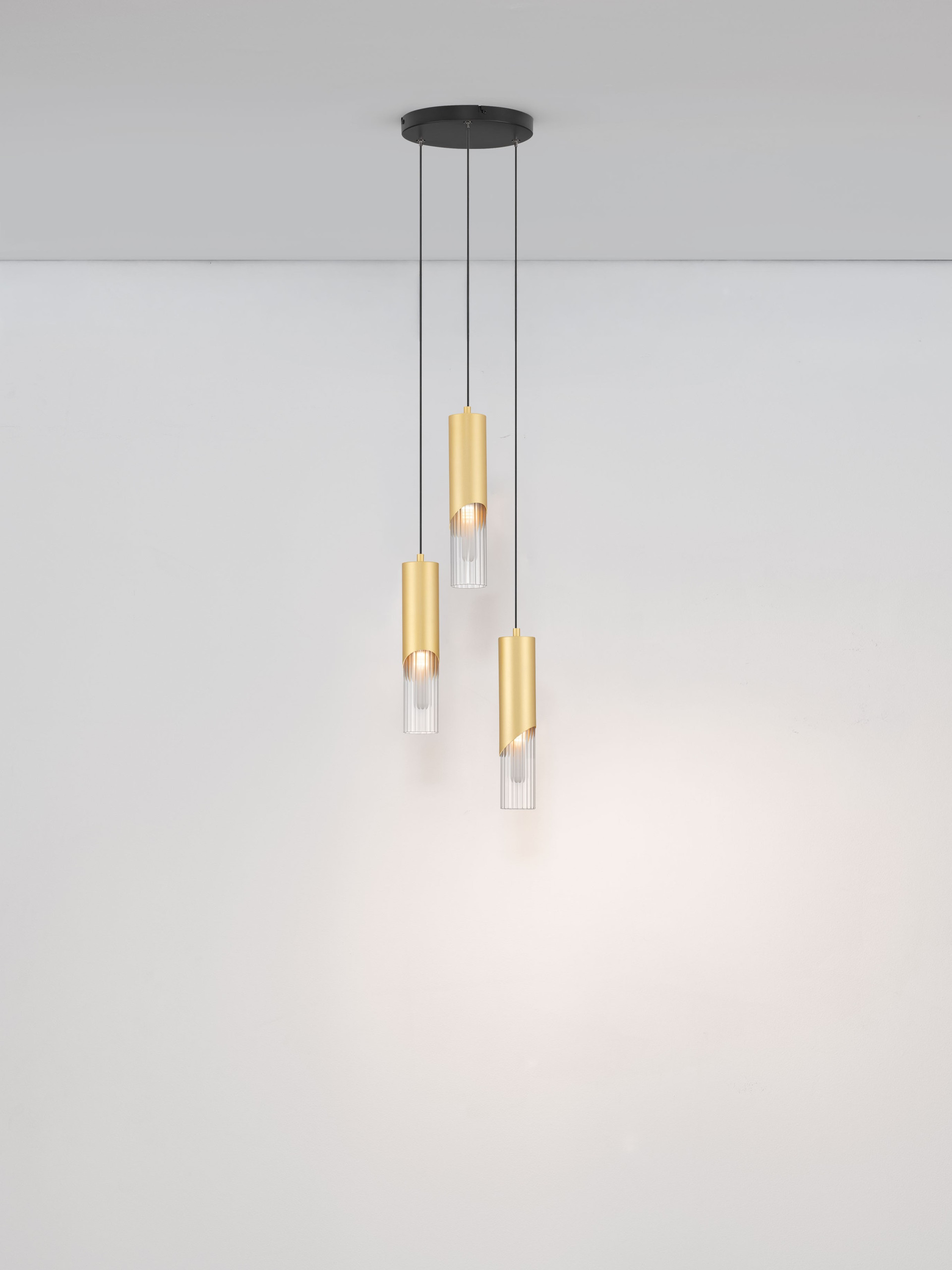 MODESTO | H 150 D 25 cm | 15 W | IP20 | Black/Gold | Glass/Metal