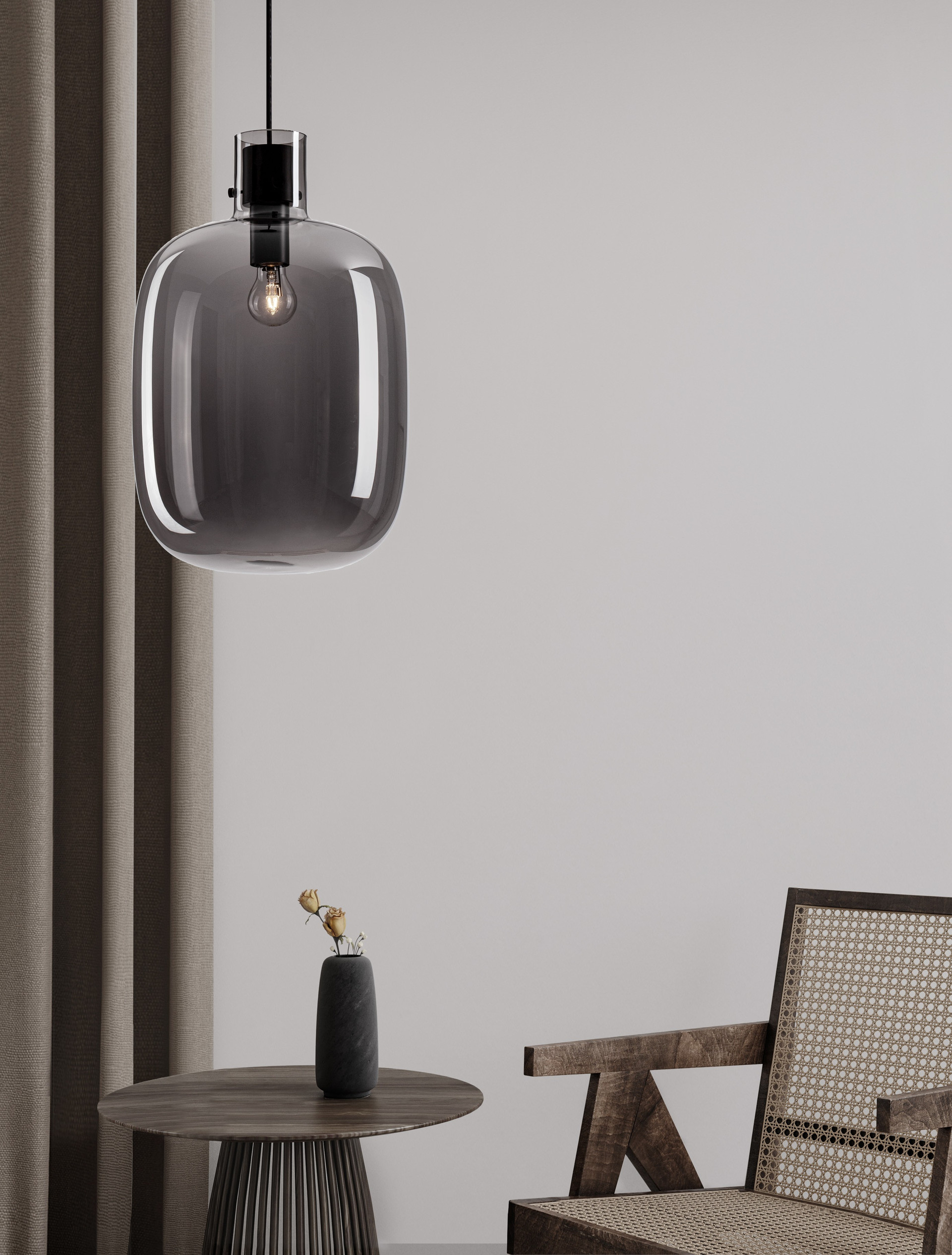 CINZIA | D 30 cm | 12 W | IP20 | Black | Glass/Metal