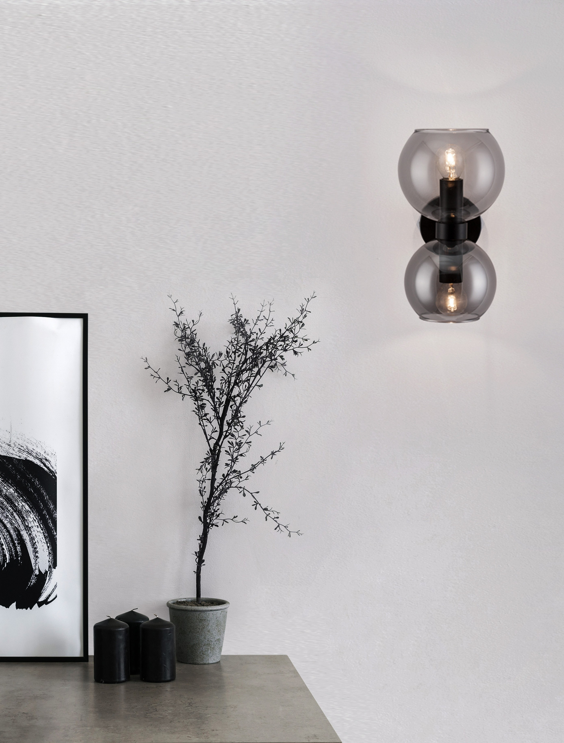 PALMER | L 15 W 18.5 H 25.5 cm | 10 W | IP20 | Black | Glass/Metal