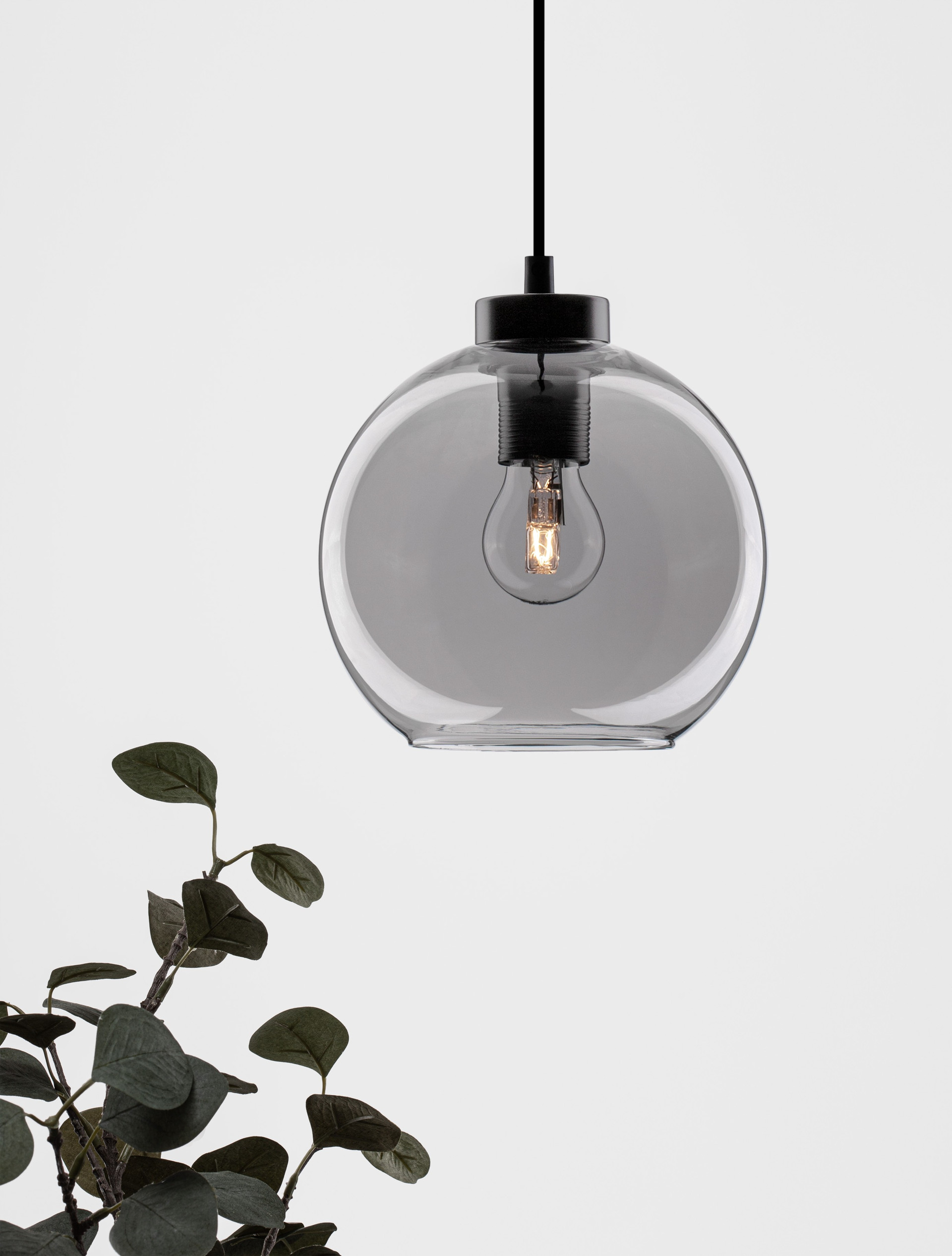 PALMER | H 220 D 20 cm | 12 W | IP20 | Black | Glass/Metal