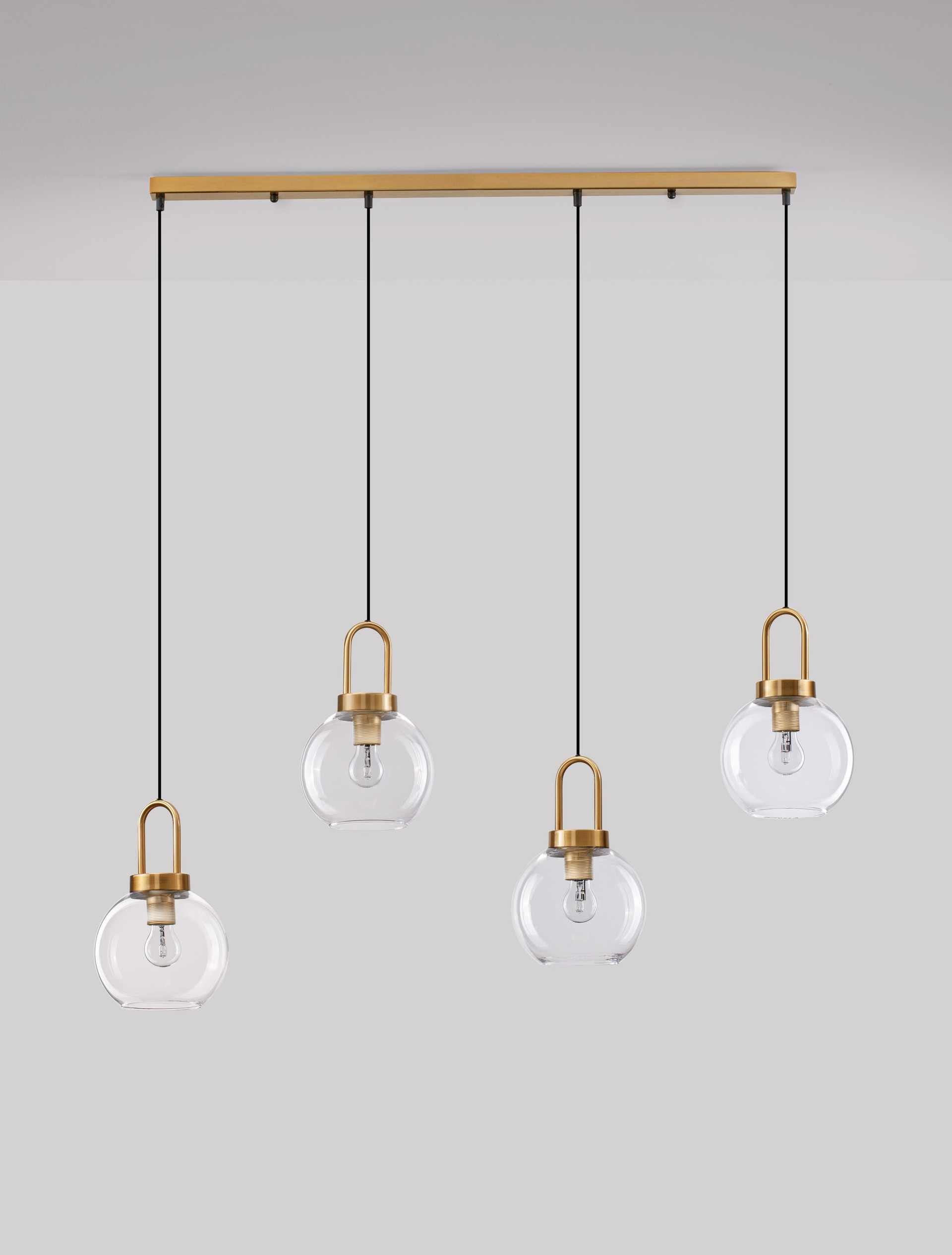 IRVINE | H 155 D 97.5 cm | 48 W | IP20 | Gold/Clear | Glass/Metal