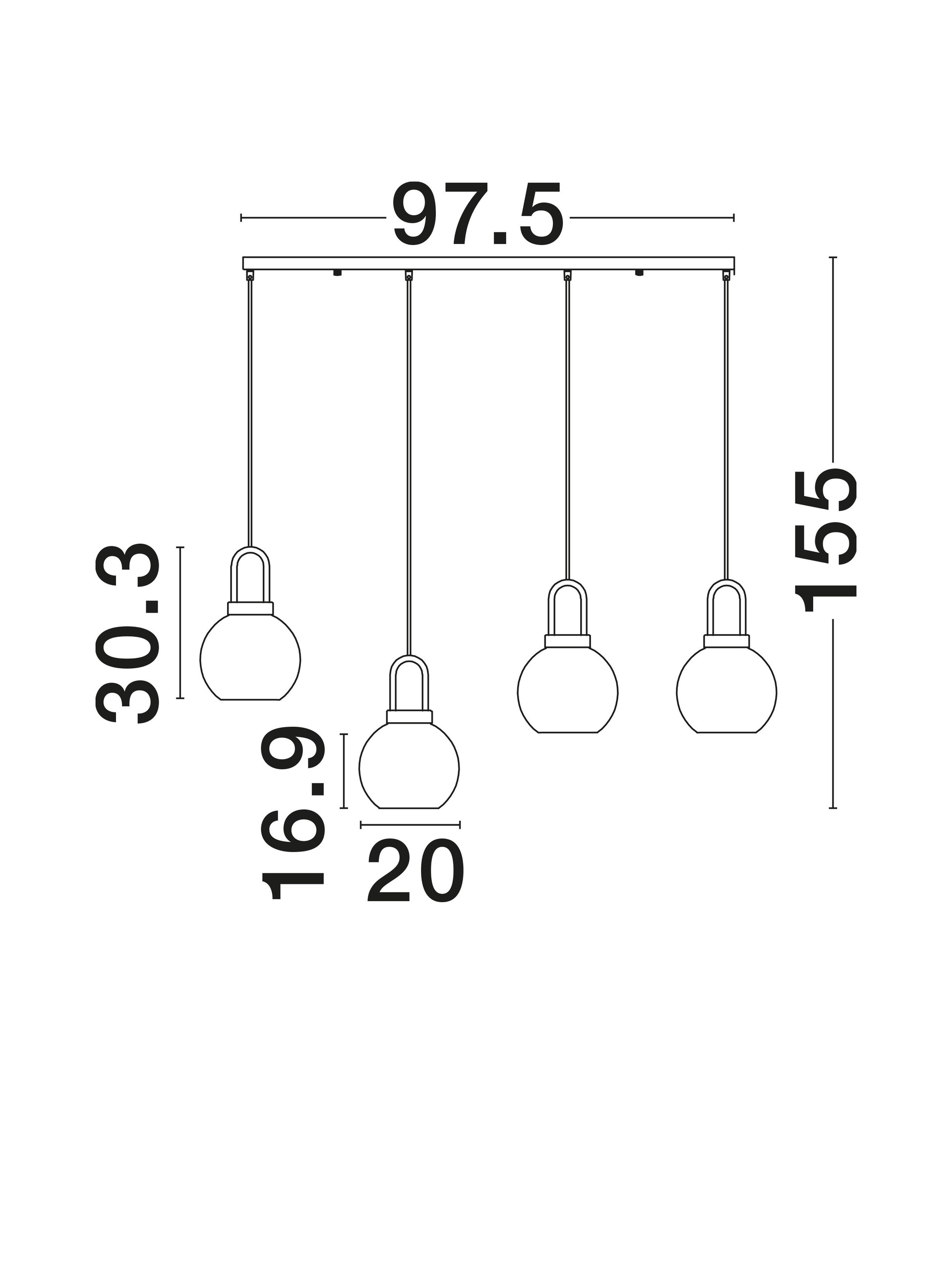 IRVINE | H 155 D 97.5 cm | 48 W | IP20 | Gold/Clear | Glass/Metal