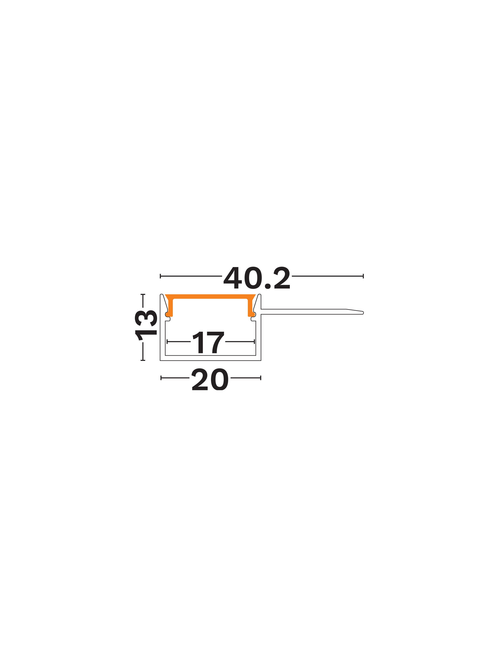 Trimless-Aluminium Profile-20x13TOneside