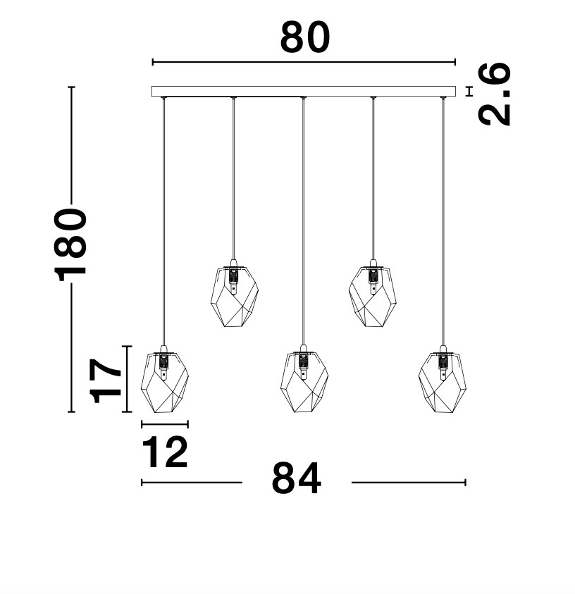 ICE | L 84 W 12 H 180 cm | 25 W | IP20 | White | Glass/Metal