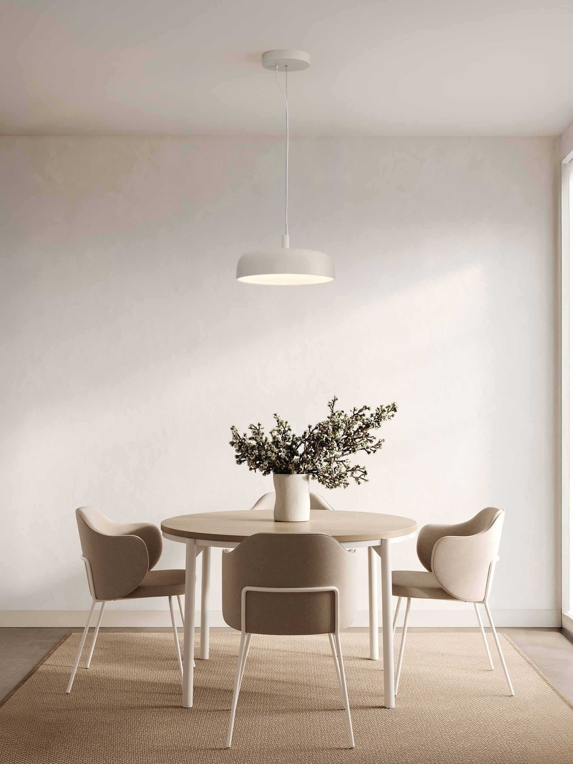 NOELIA | H 12 D 40 cm | 27 W | 3000 K | 1224 lm | IP20 | Cream | Steel/Aluminum/Acrylic