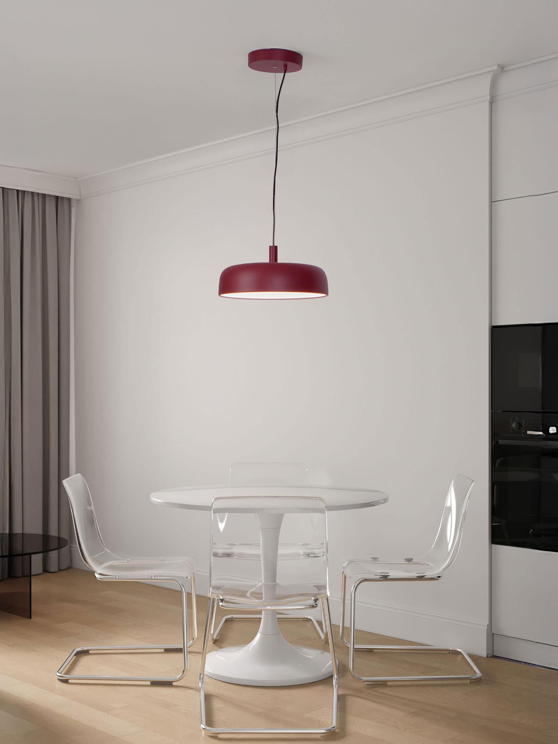 NOELIA | H 12 D 40 cm | 27 W | 3000 K | 1224 lm | IP20 | Bordeaux | Steel/Aluminum/Acrylic