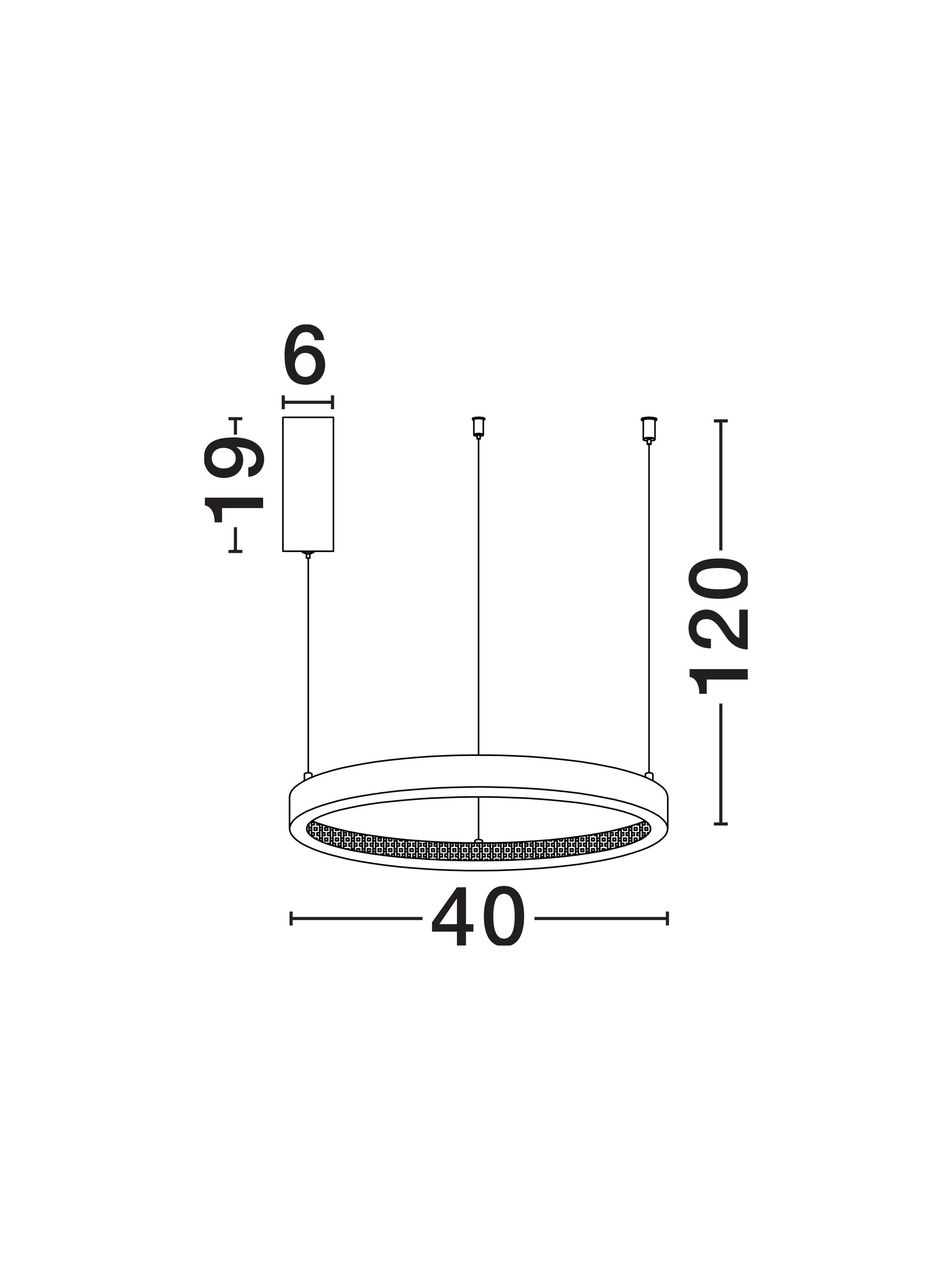 PRESTON | H 120 D 40 cm | 30 W | 3000 K | 1827 lm | IP20 | Brass | Aluminum/Acrylic