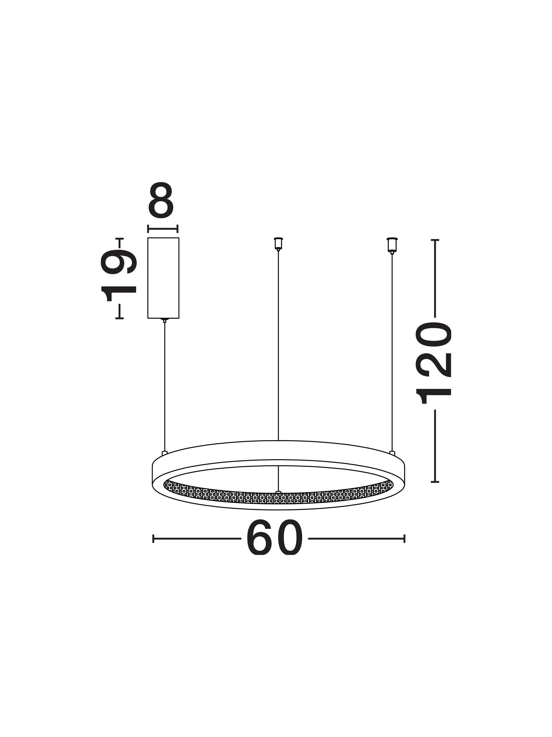 PRESTON | H 120 D 60 cm | 35 W | 3000 K | 2264 lm | IP20 | Brass | Aluminum/Acrylic