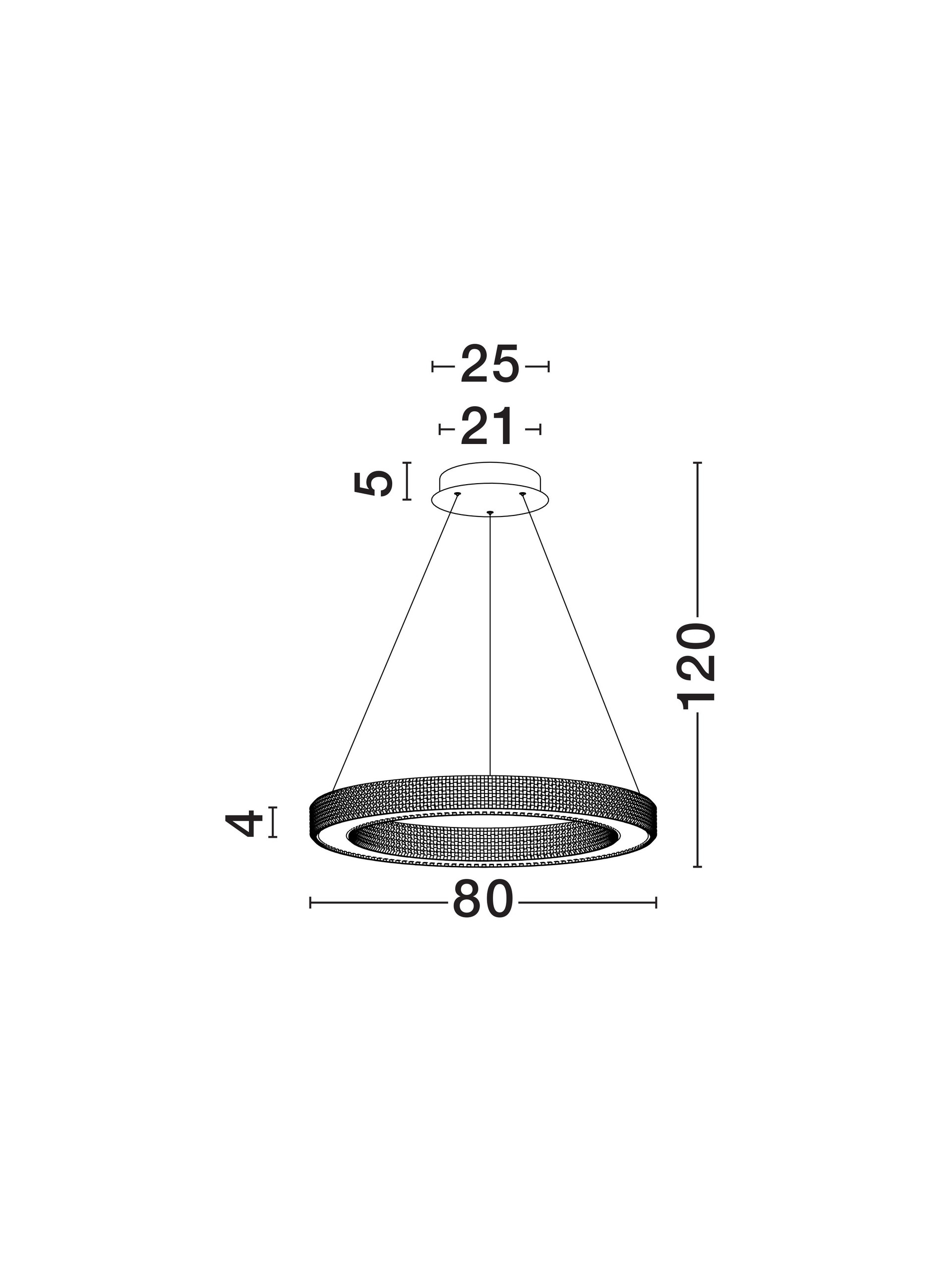 FIORE | H 120 D 80 cm | 80 W | 3000 K | 4452 lm | IP20 | Brass | Aluminum/Acrylic