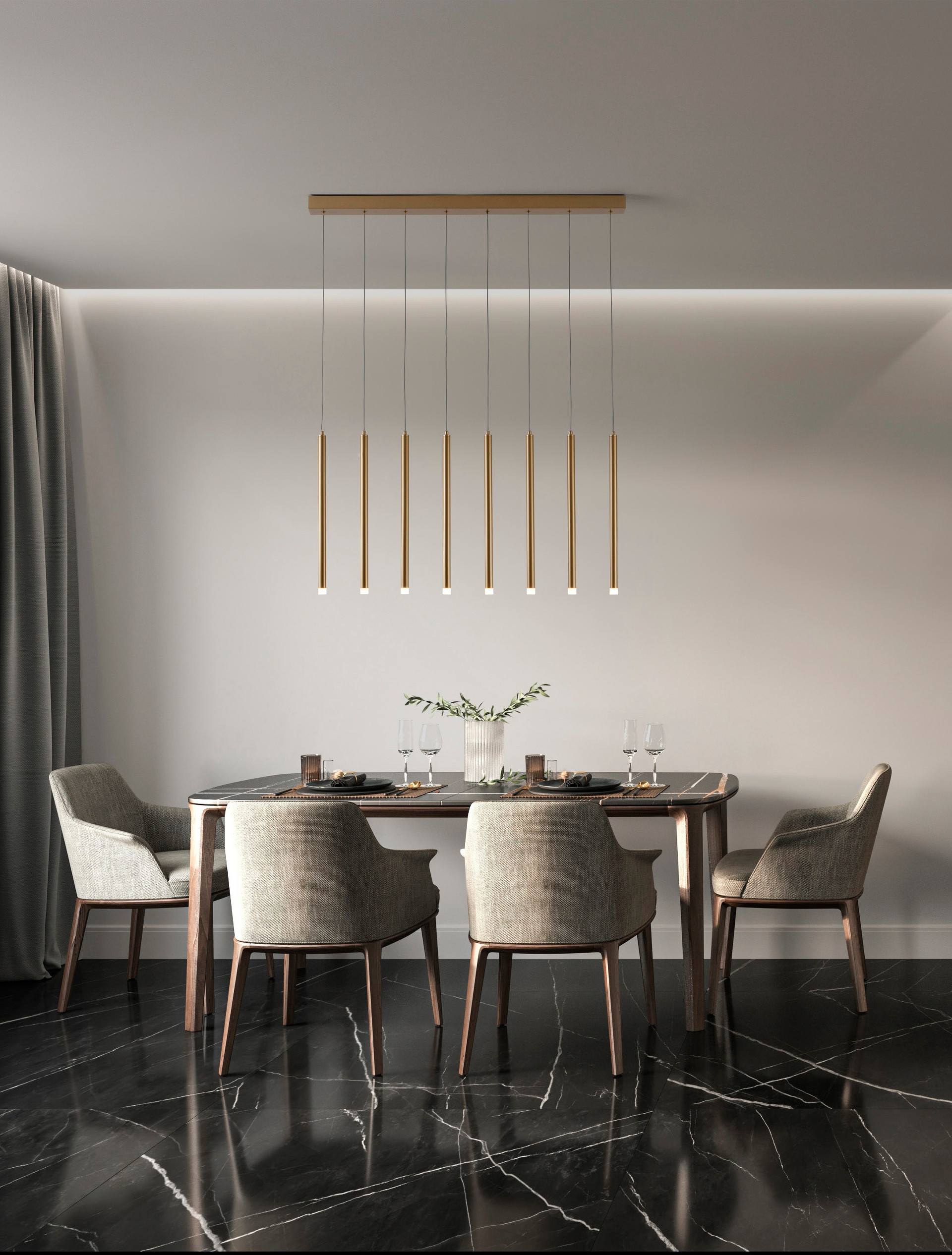 TRIMLE | L 100 W 8 H 180 cm | 21 W | 3000 K | 1581 lm | IP20 | Gold | Aluminum/Acrylic