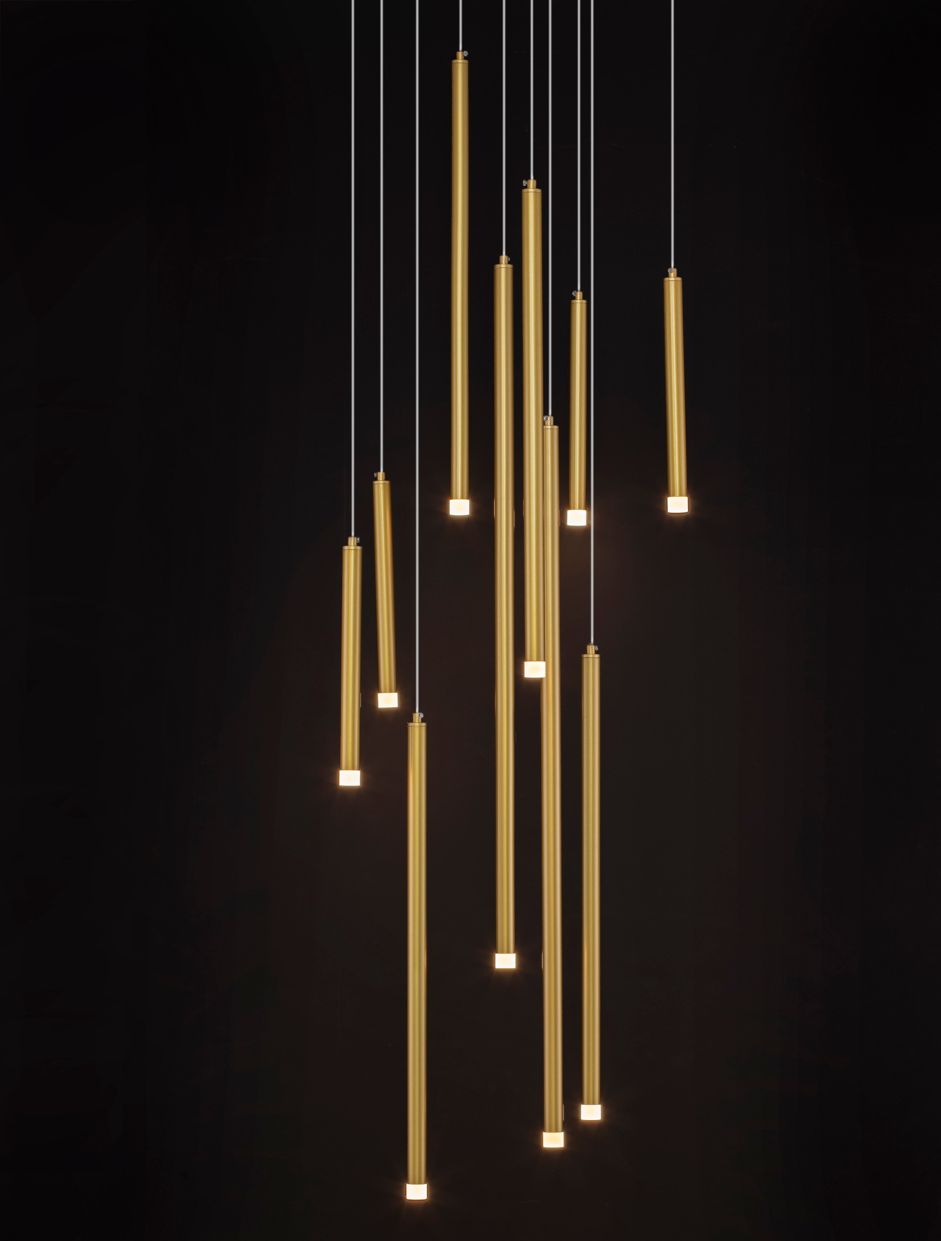 TRIMLE | H 220 D 50 cm | 26 W | 3000 K | 1861 lm | IP20 | Gold | Aluminum/Acrylic