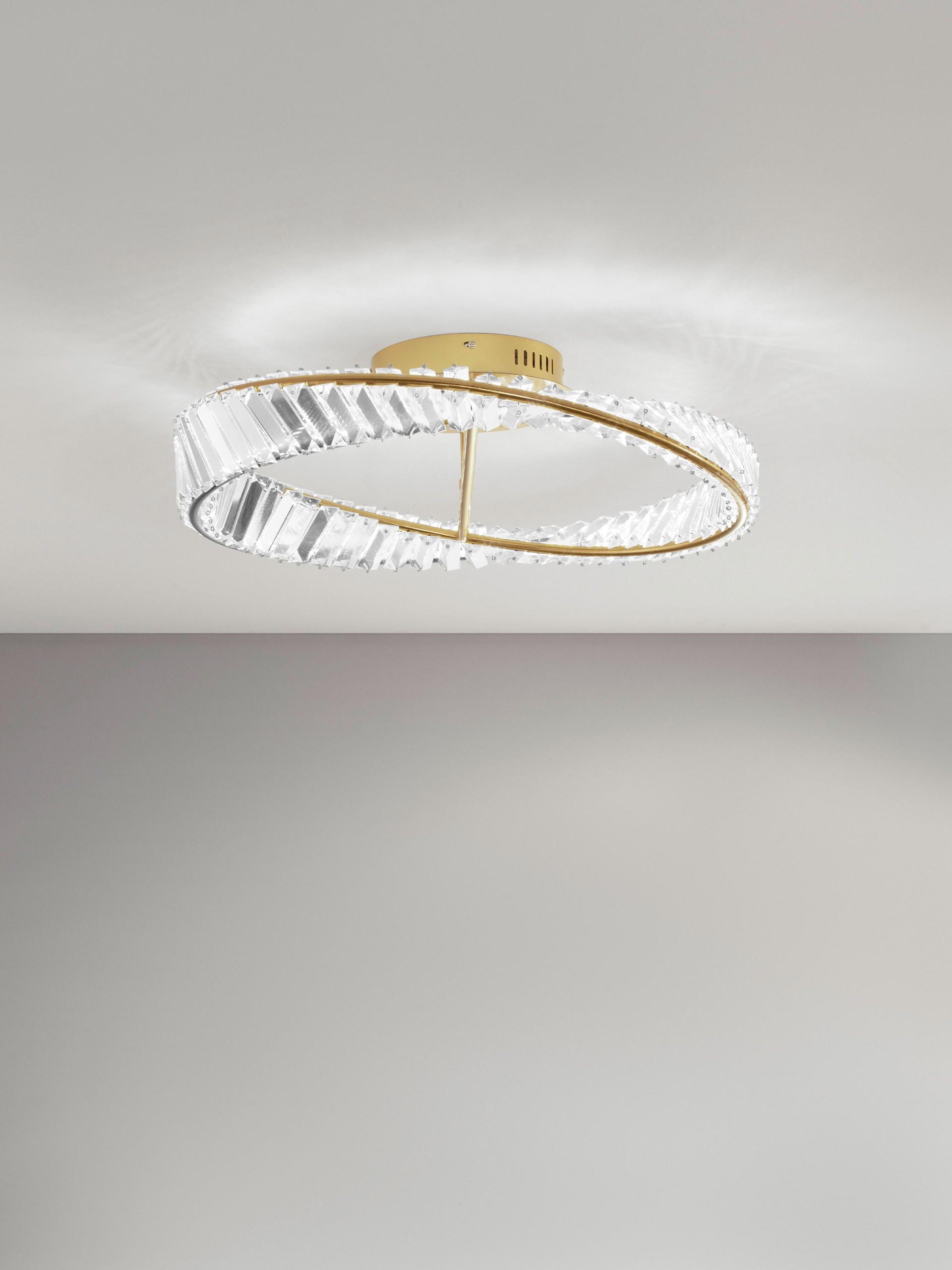 AURELIA | H 15 D 60 cm | 35 W | 3500 K | 1750 lm | IP20 | Gold | Metal/Crystal