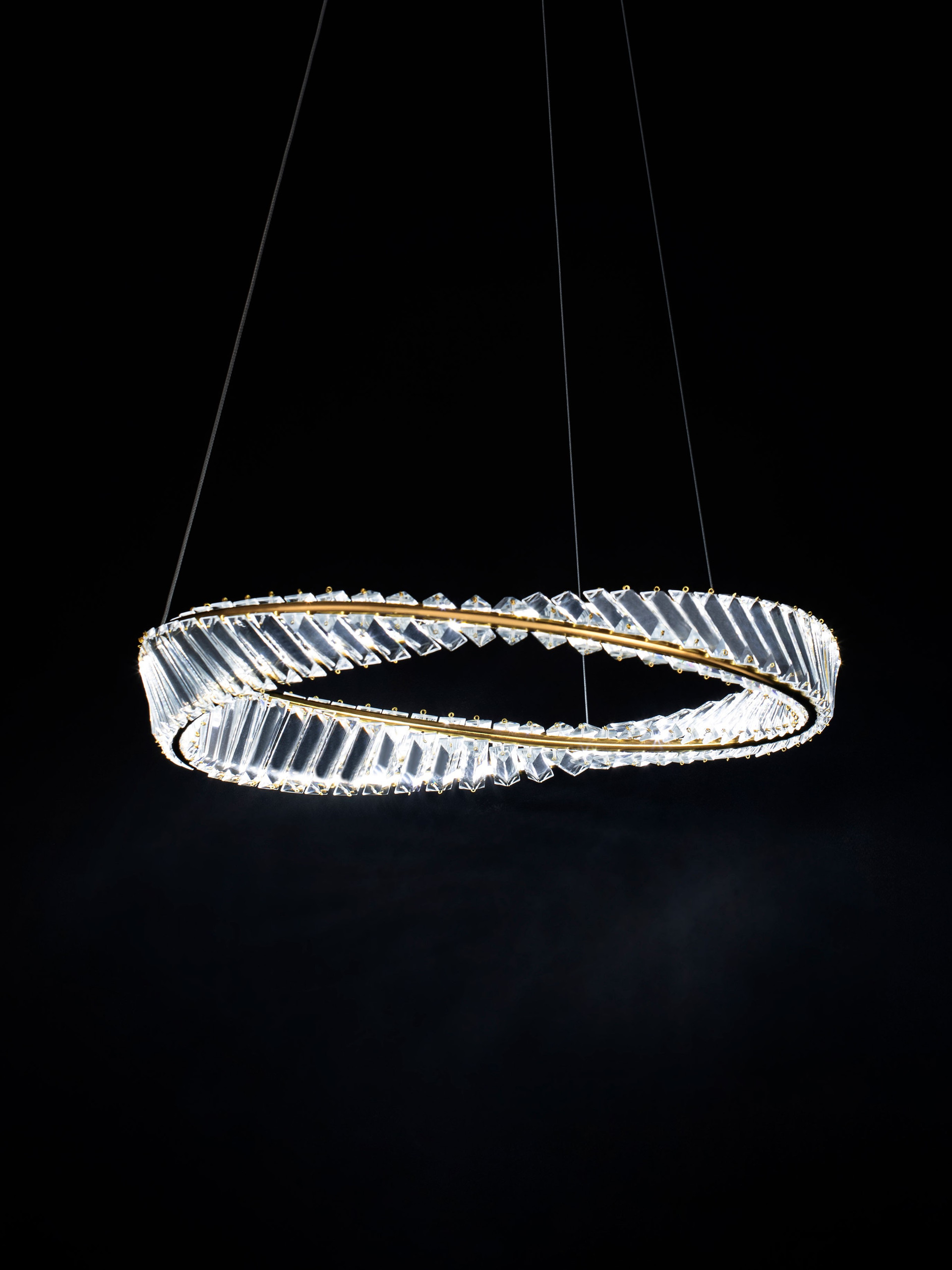 AURELIA | H 120 D 60 cm | 36 W | 3500 K | 1800 lm | IP20 | Gold | Metal/Crystal