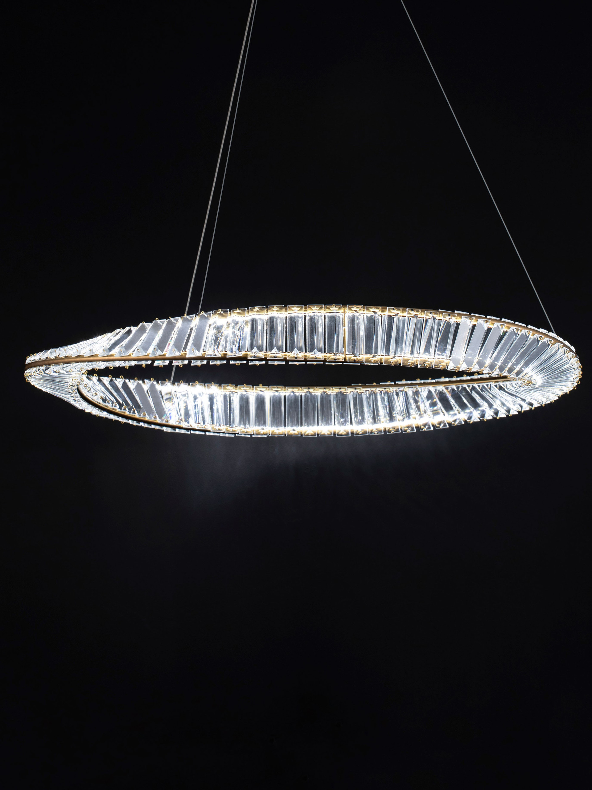 AURELIA | H 120 D 80 cm | 43 W | 3500 K | 2150 lm | IP20 | Gold | Metal/Crystal