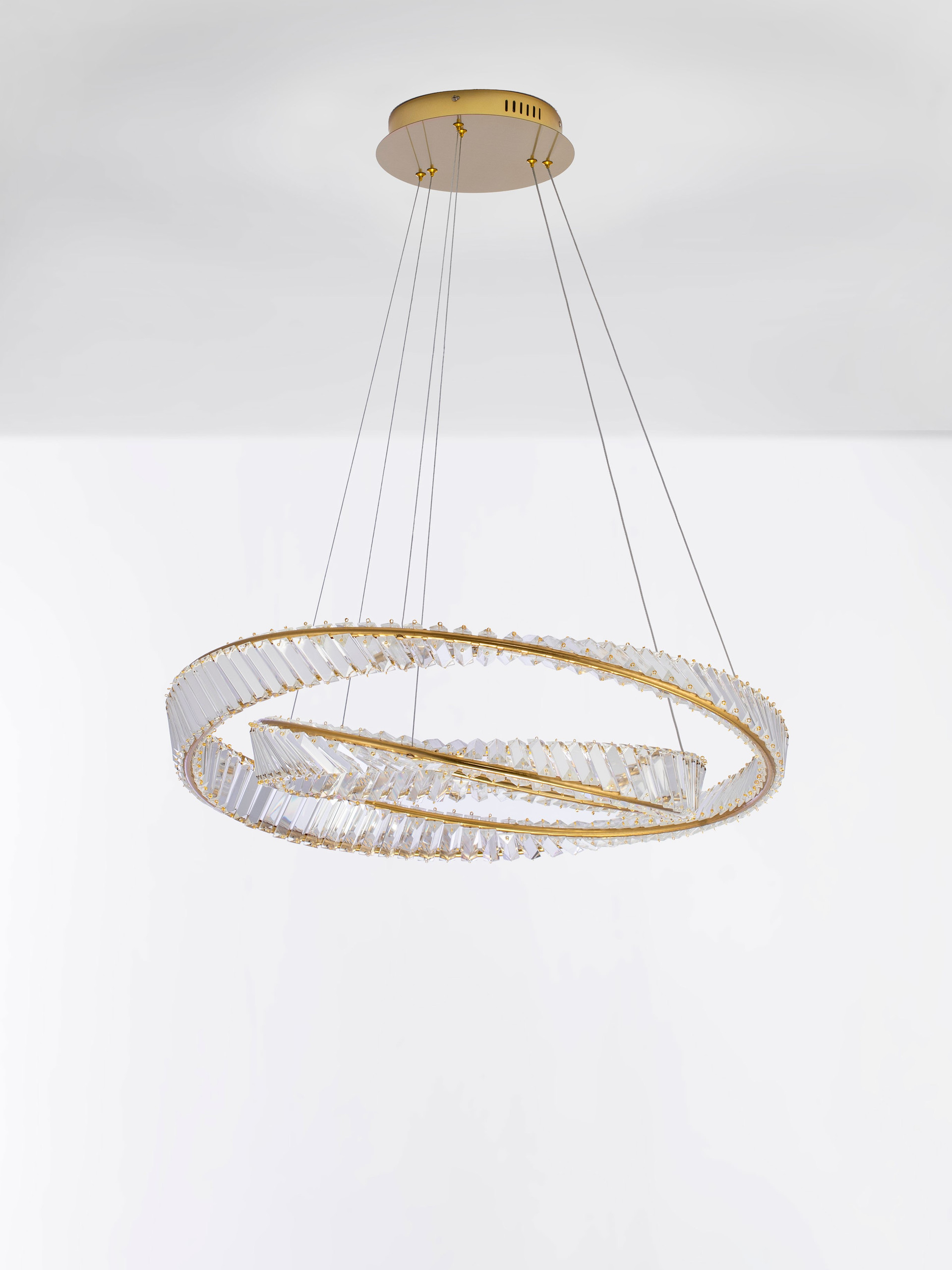 AURELIA | H 150 D 80 cm | 72 W | 3500 K | 3600 lm | IP20 | Gold | Metal/Crystal