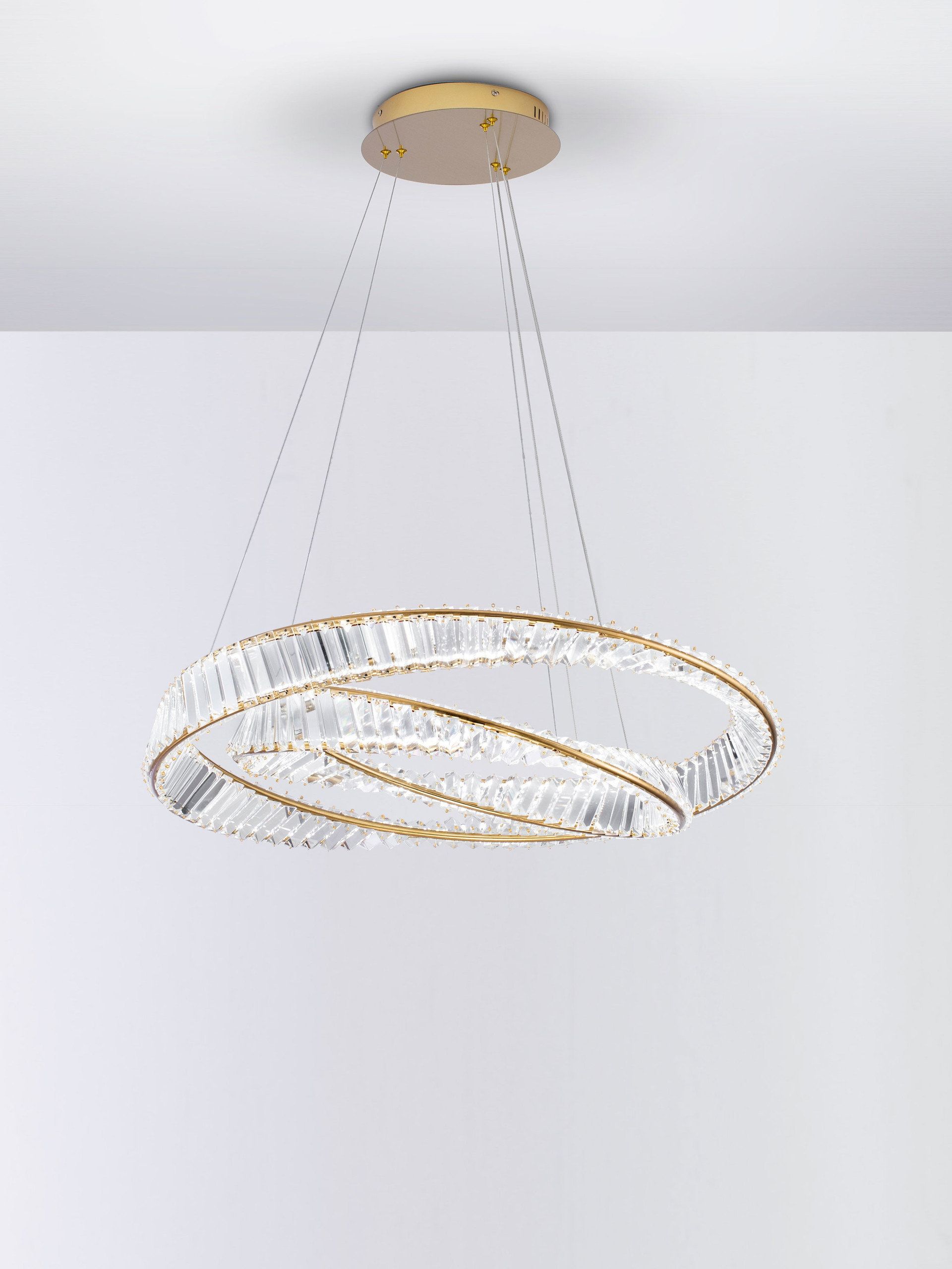 AURELIA | H 150 D 80 cm | 72 W | 3500 K | 3600 lm | IP20 | Gold | Metal/Crystal