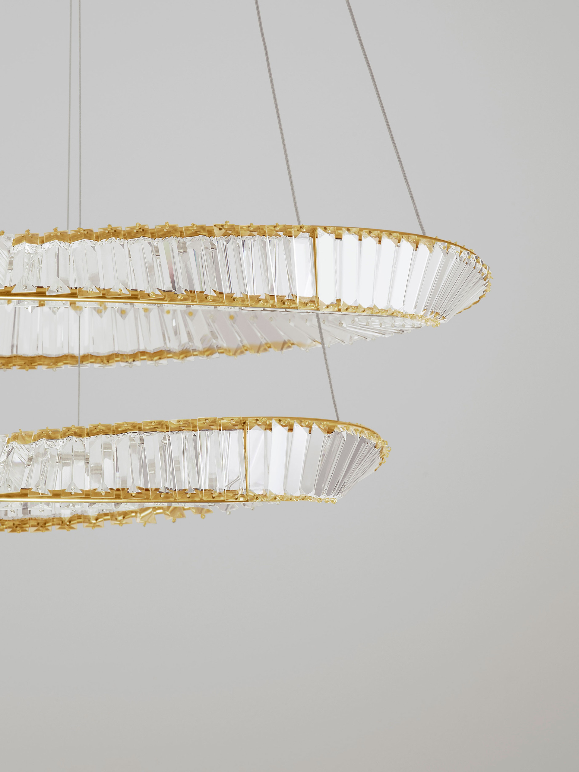 AURELIA | H 150 D 80 cm | 72 W | 3500 K | 3600 lm | IP20 | Gold | Metal/Crystal