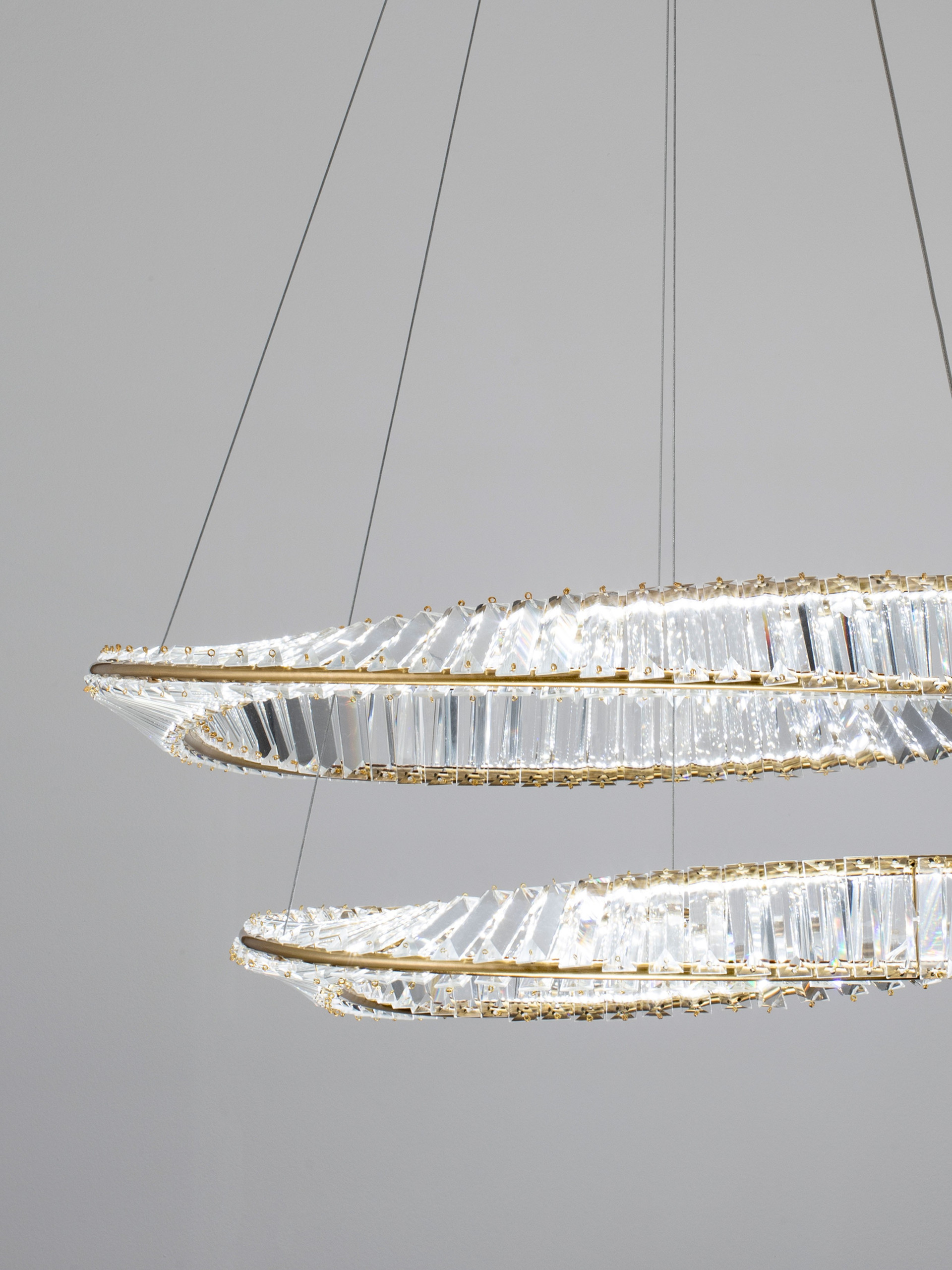AURELIA | H 150 D 80 cm | 72 W | 3500 K | 3600 lm | IP20 | Gold | Metal/Crystal