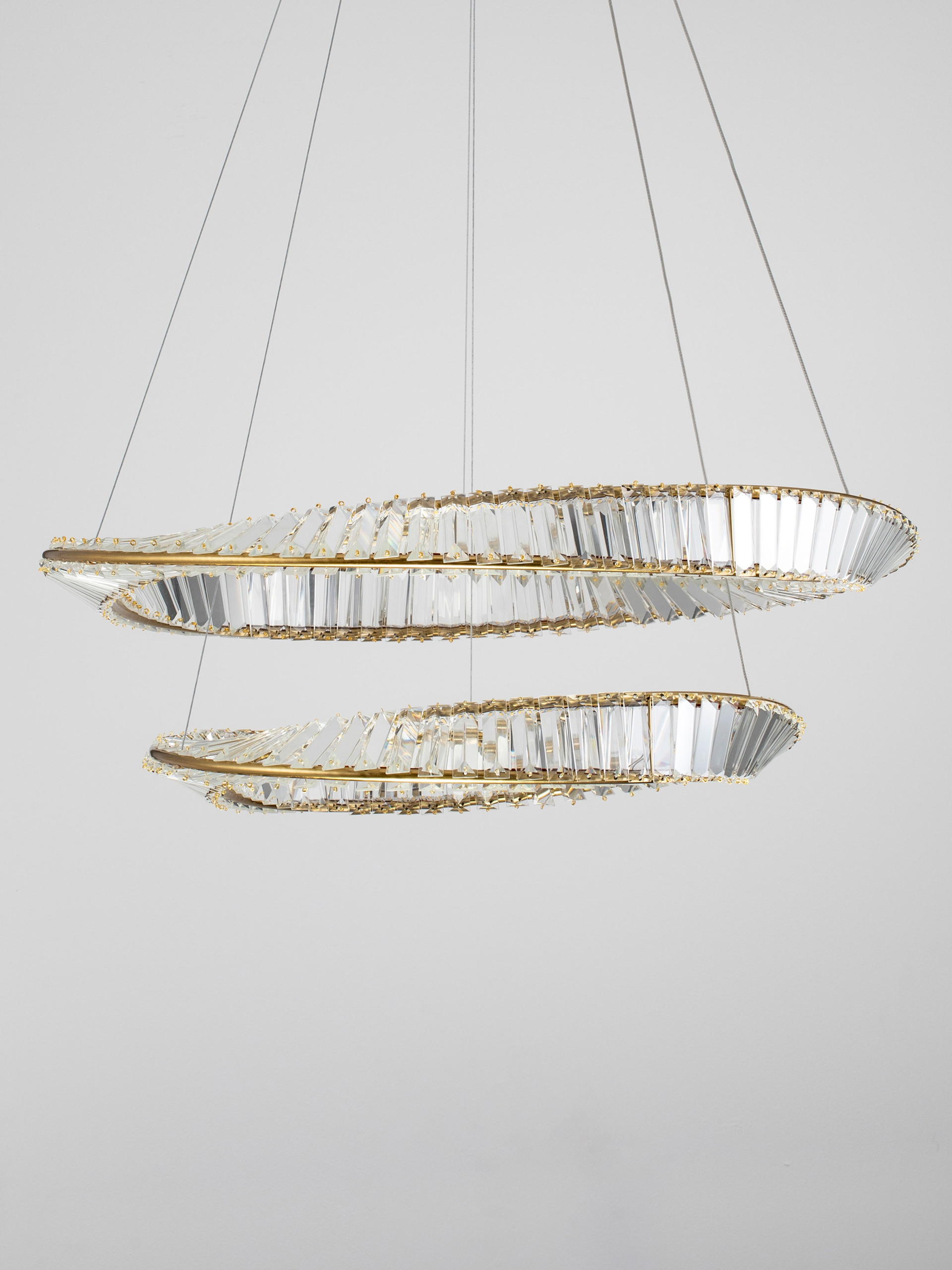 AURELIA | H 150 D 80 cm | 72 W | 3500 K | 3600 lm | IP20 | Gold | Metal/Crystal