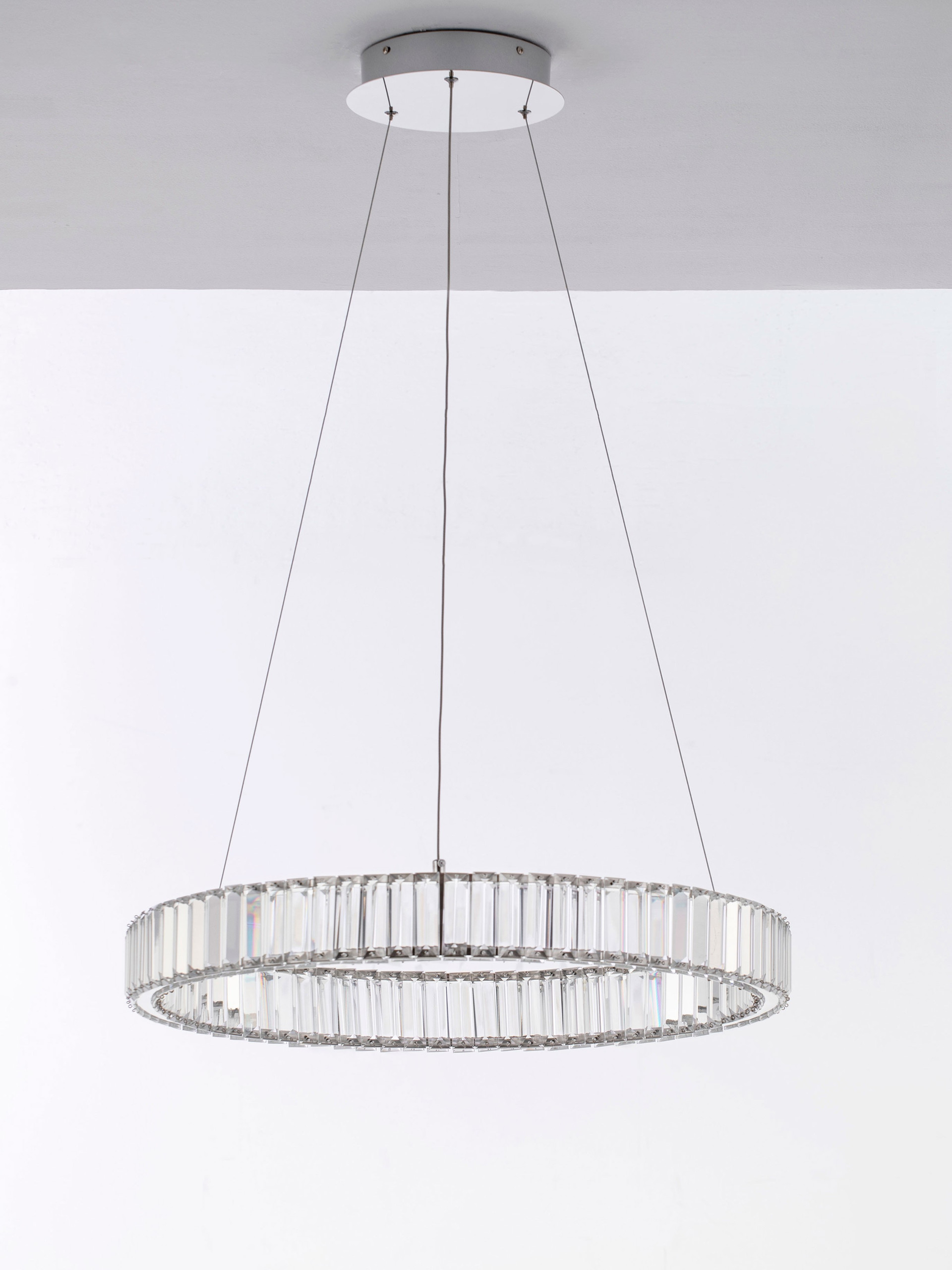 AURELIA | H 150 D 60 cm | 41 W | 3500 K | 2050 lm | IP20 | Chrome | Metal/Crystal