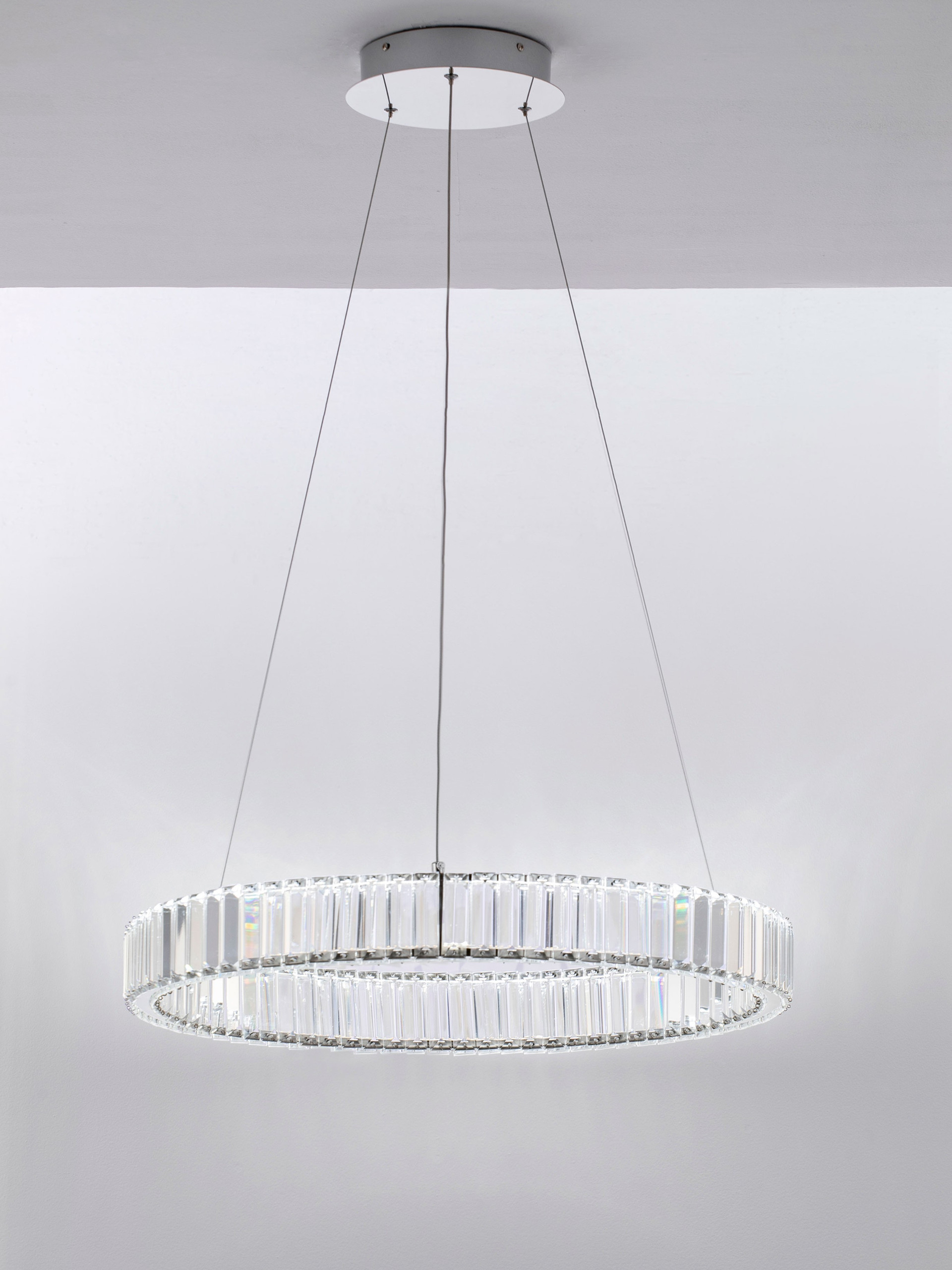 AURELIA | H 150 D 60 cm | 41 W | 3500 K | 2050 lm | IP20 | Chrome | Metal/Crystal