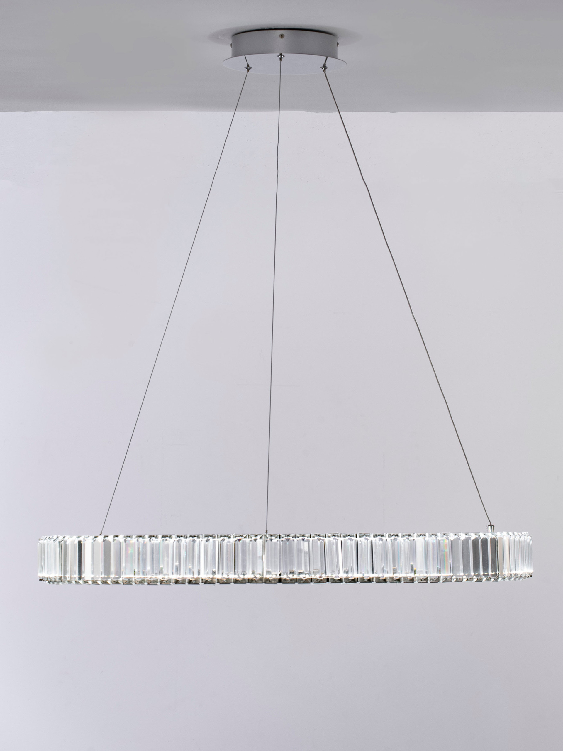 AURELIA | H 150 D 80 cm | 47 W | 3500 K | 2350 lm | IP20 | Chrome | Metal/Crystal