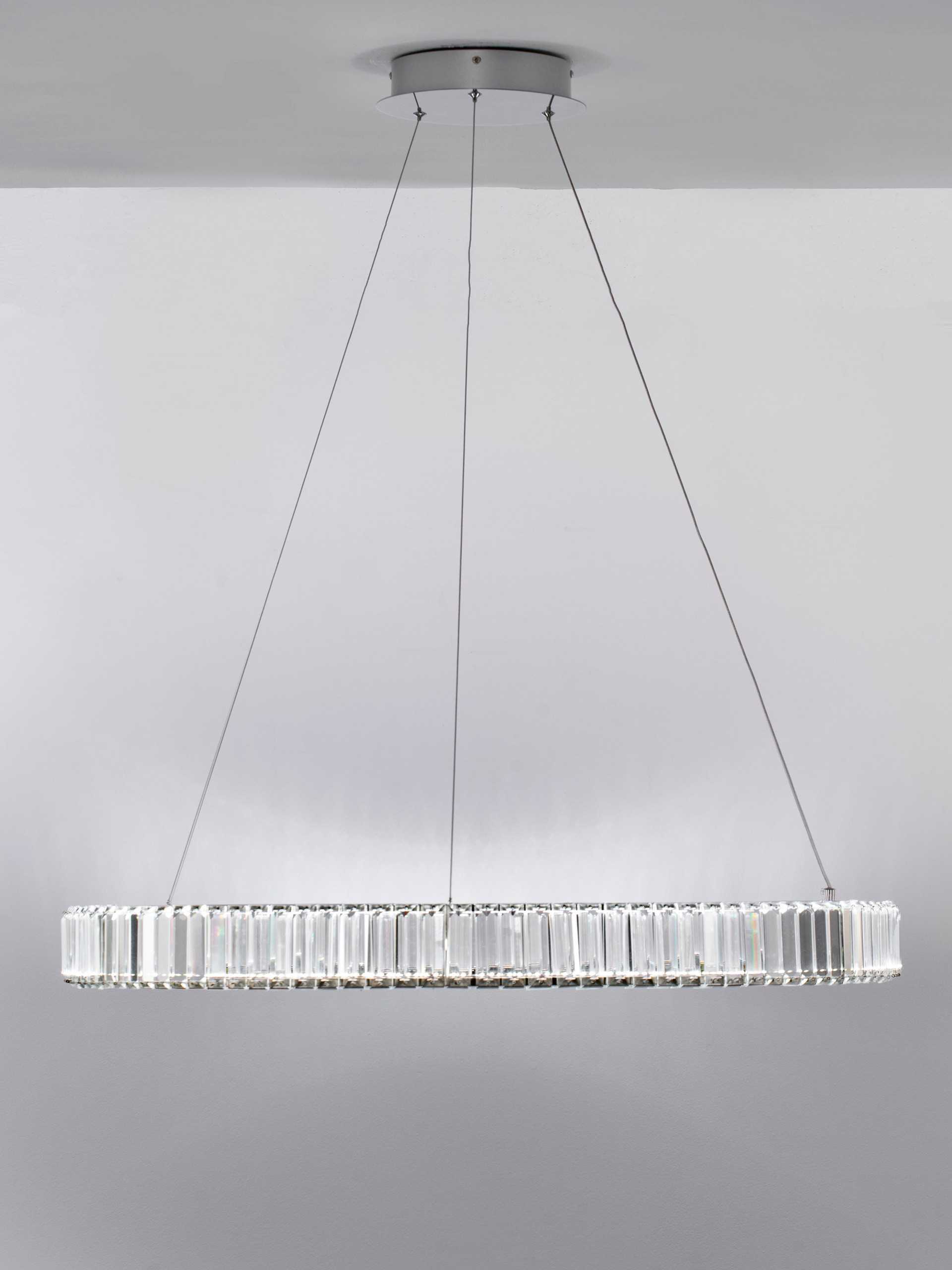 AURELIA | H 150 D 80 cm | 47 W | 3500 K | 2350 lm | IP20 | Chrome | Metal/Crystal