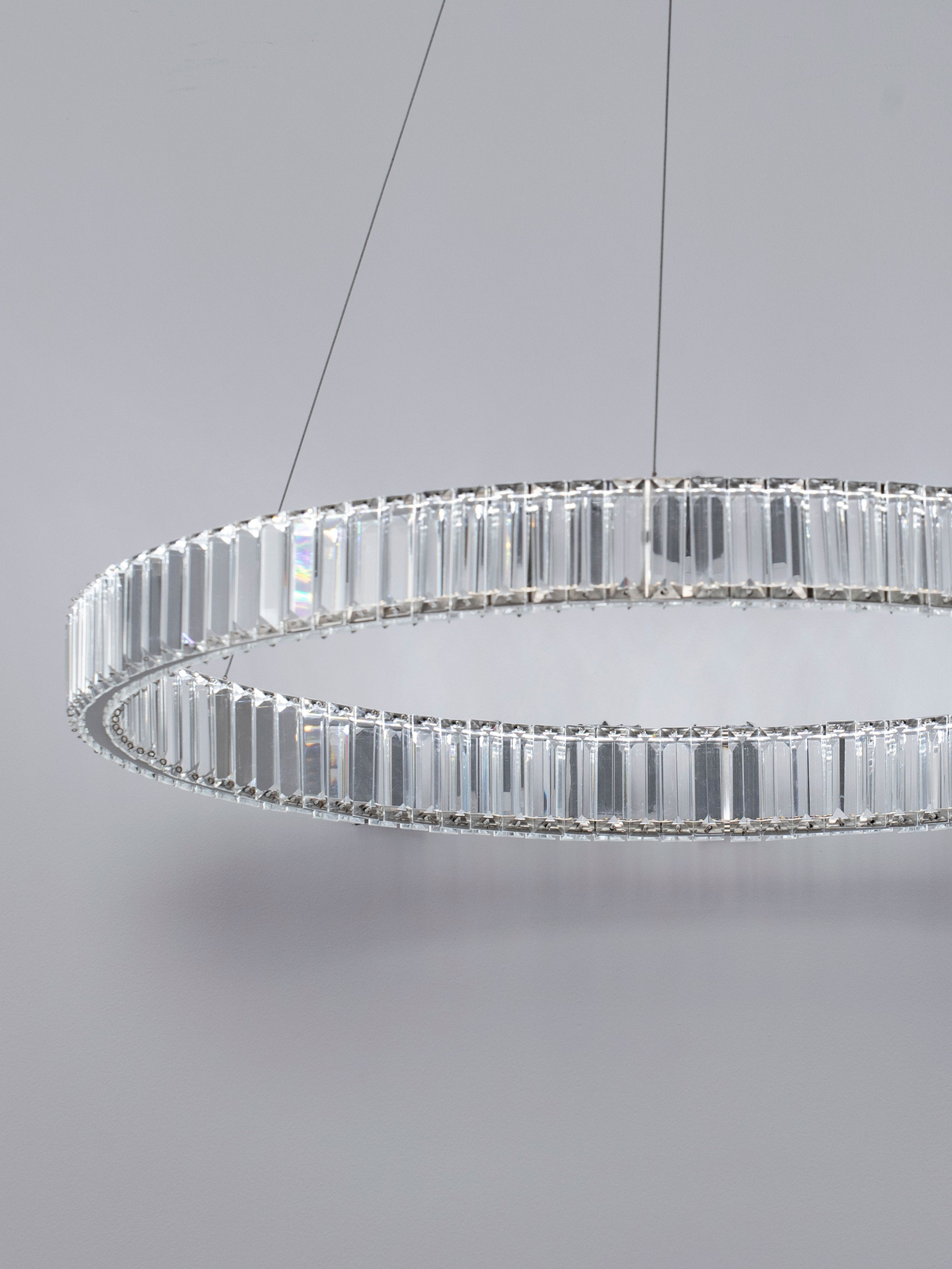 AURELIA | H 150 D 80 cm | 47 W | 3500 K | 2350 lm | IP20 | Chrome | Metal/Crystal
