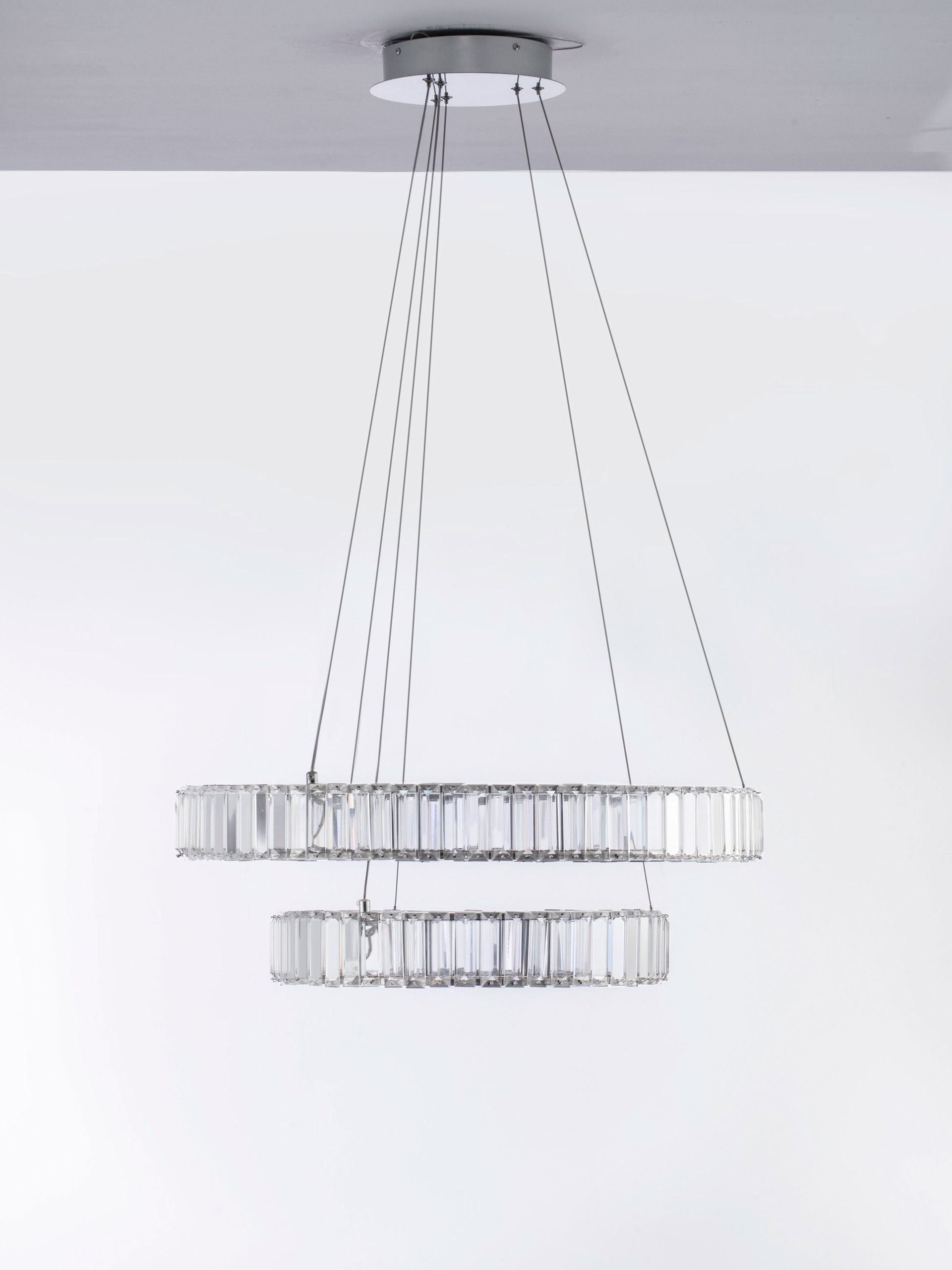 AURELIA | H 200 D 60 cm | 46 W | 3500 K | 2300 lm | IP20 | Chrome | Metal/Crystal
