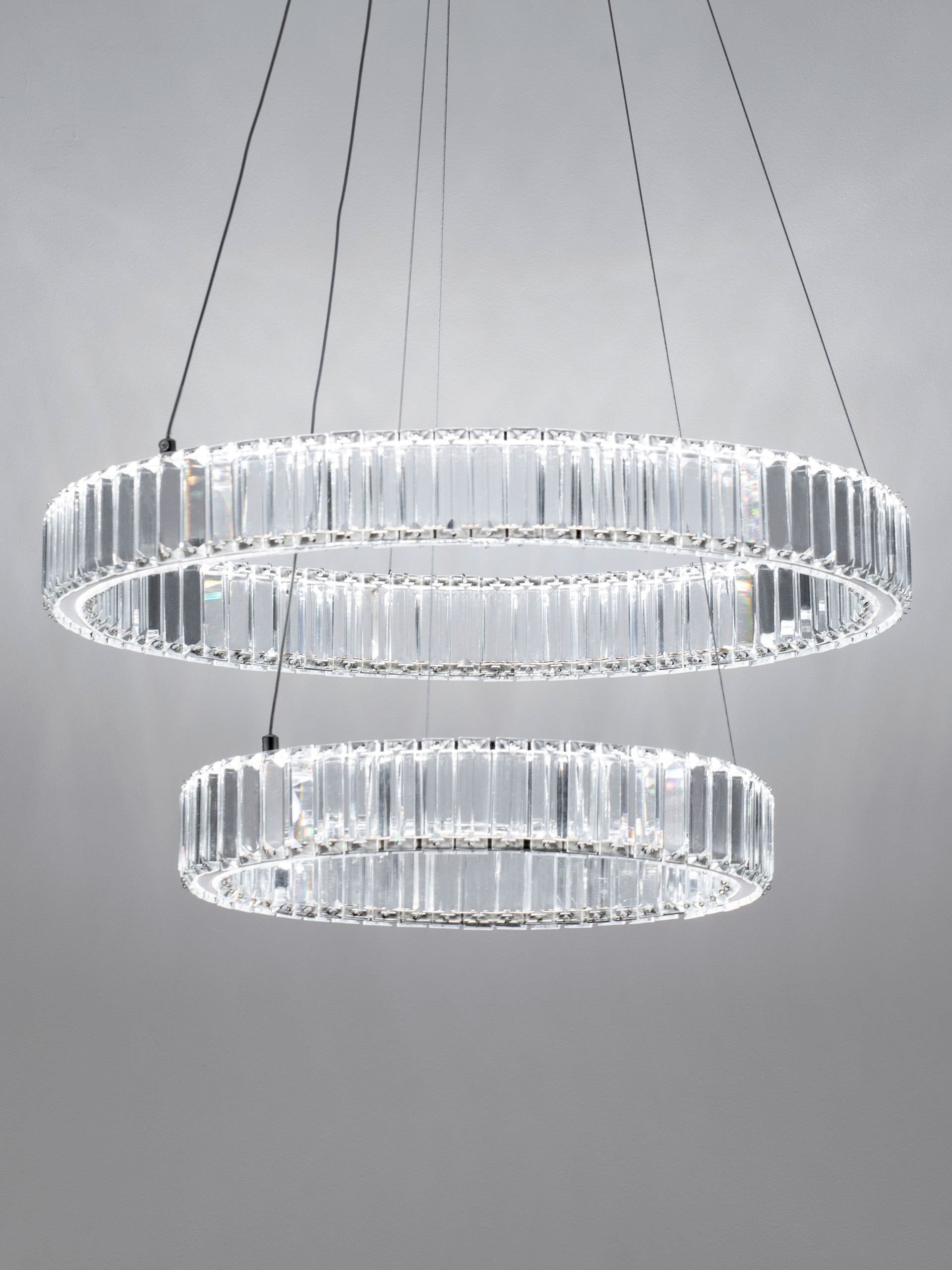 AURELIA | H 200 D 60 cm | 46 W | 3500 K | 2300 lm | IP20 | Chrome | Metal/Crystal