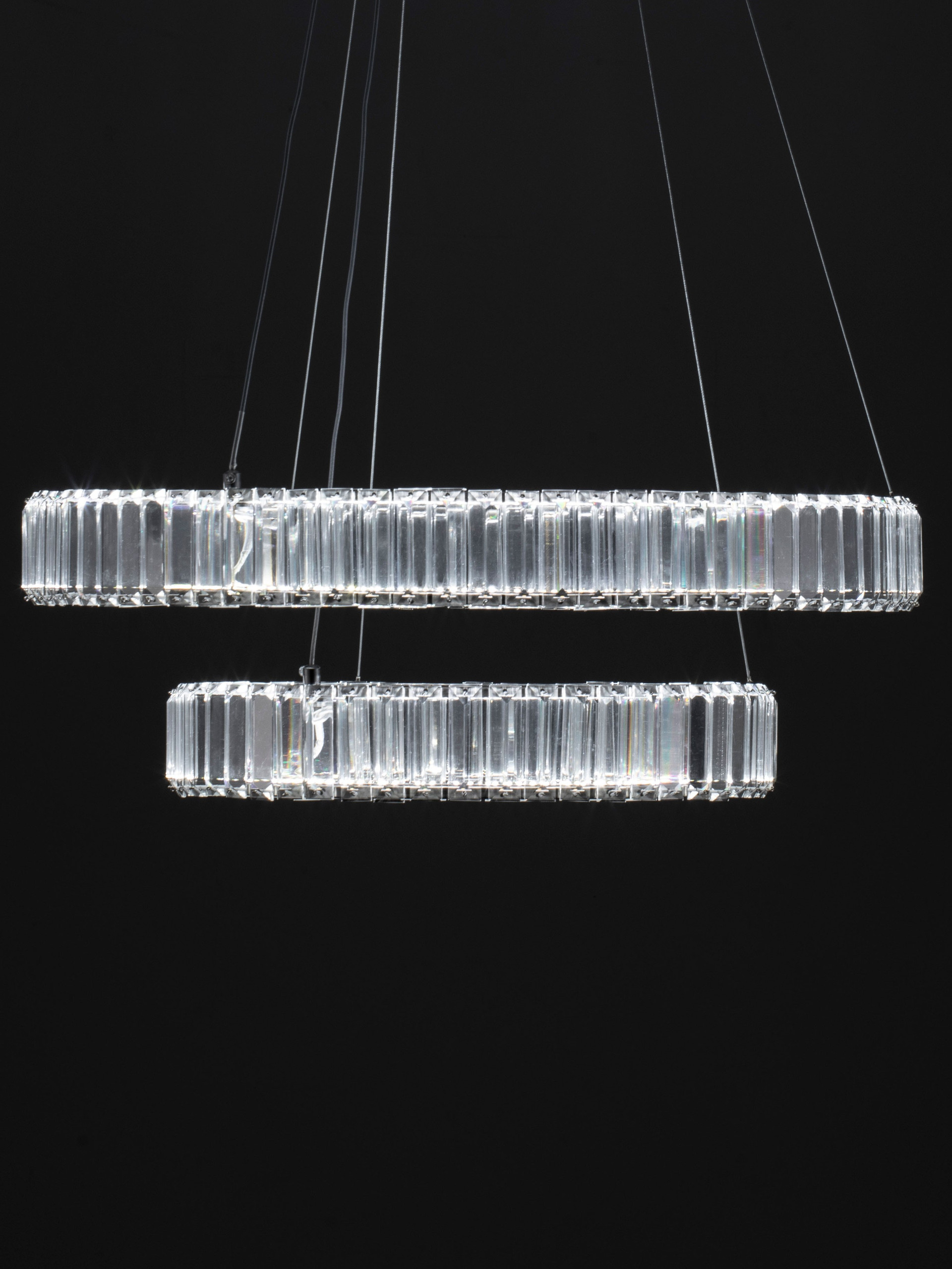 AURELIA | H 200 D 60 cm | 46 W | 3500 K | 2300 lm | IP20 | Chrome | Metal/Crystal