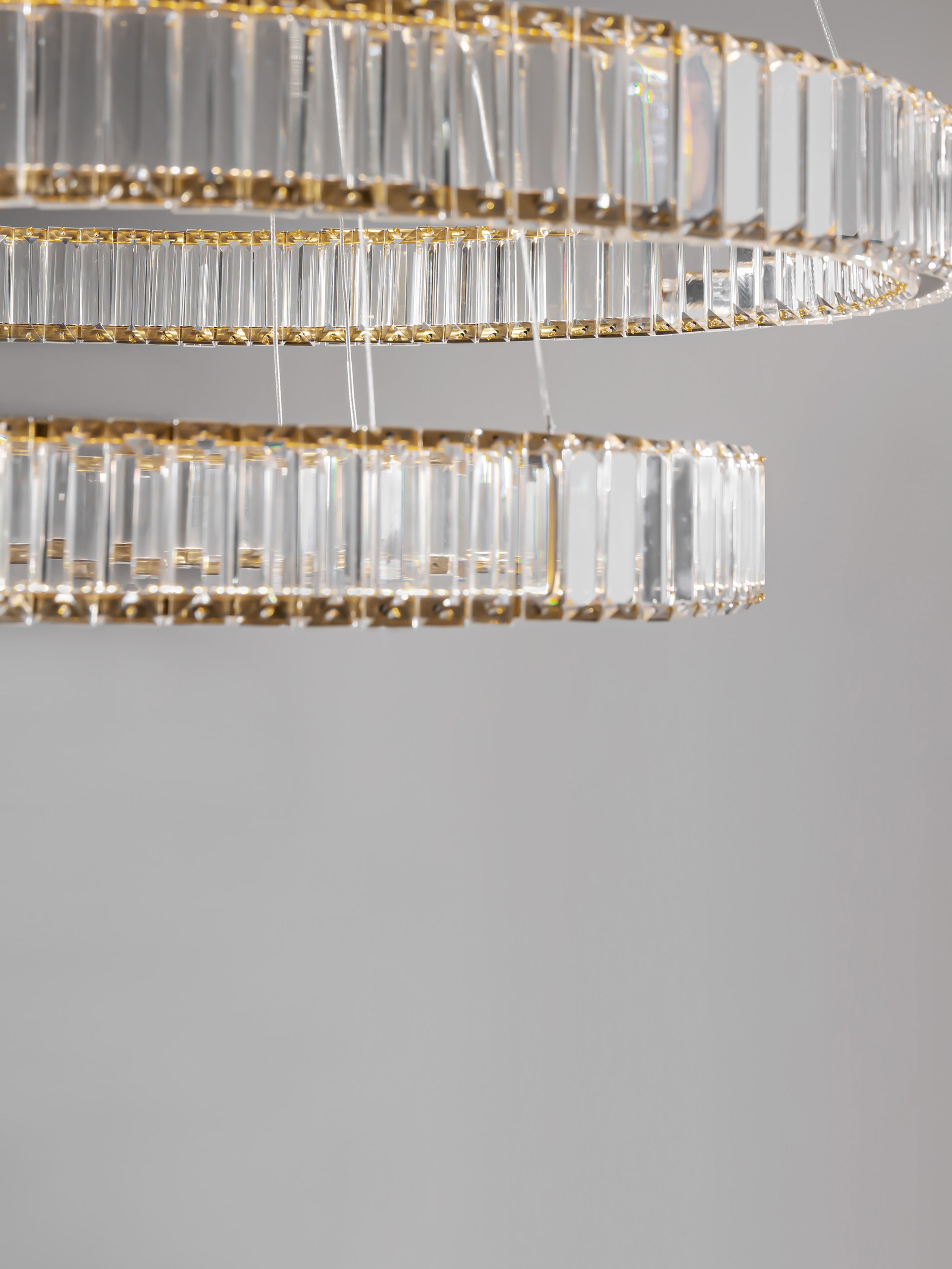 AURELIA | H 160 D 80 cm | 92 W | 3500 K | 4600 lm | IP20 | Gold | Metal/Crystal