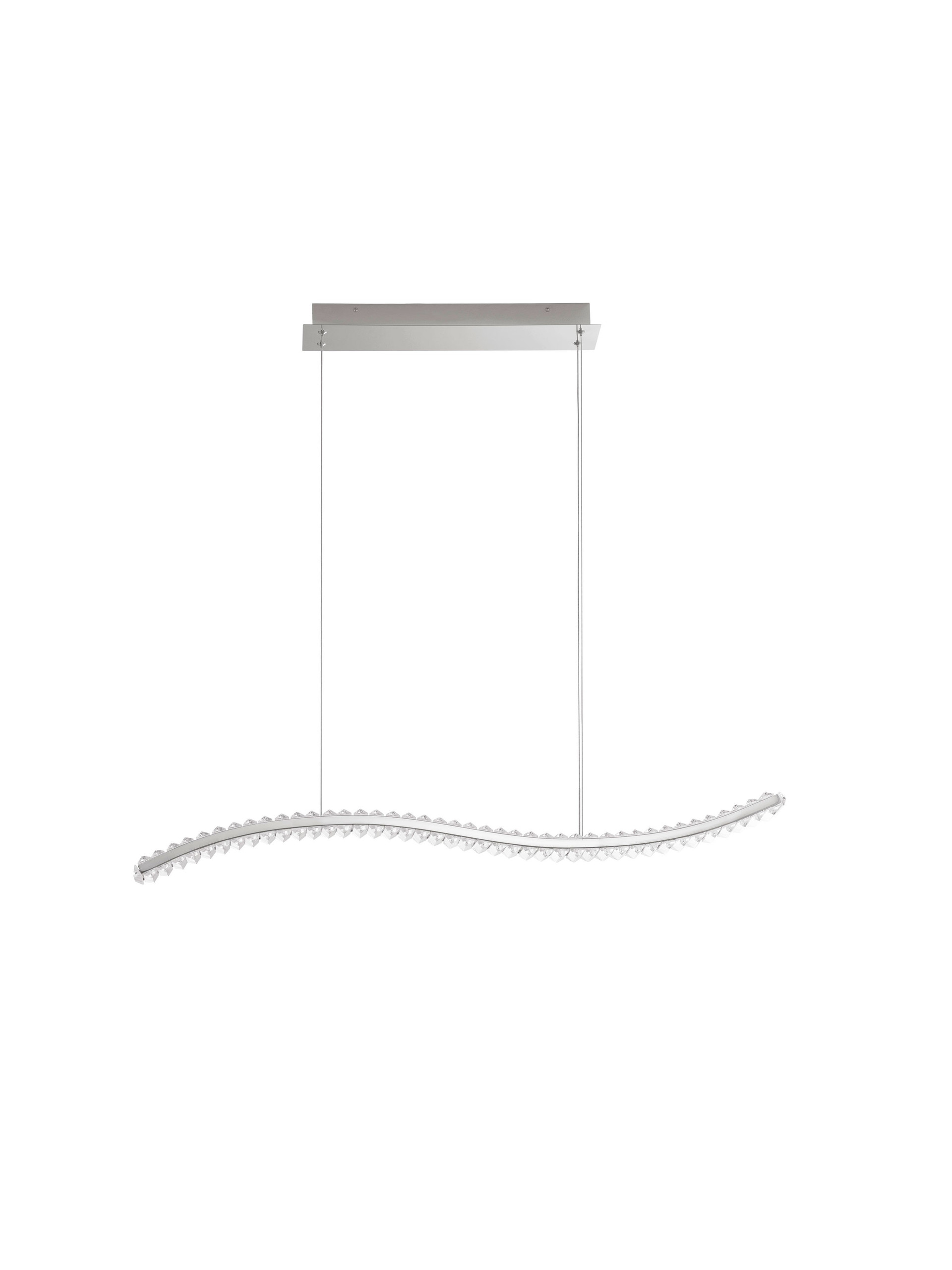 AURELIA | L 100 W 7.6 H 150 cm | 43 W | 3500 K | 2150 lm | IP20 | Chrome | Metal/Crystal